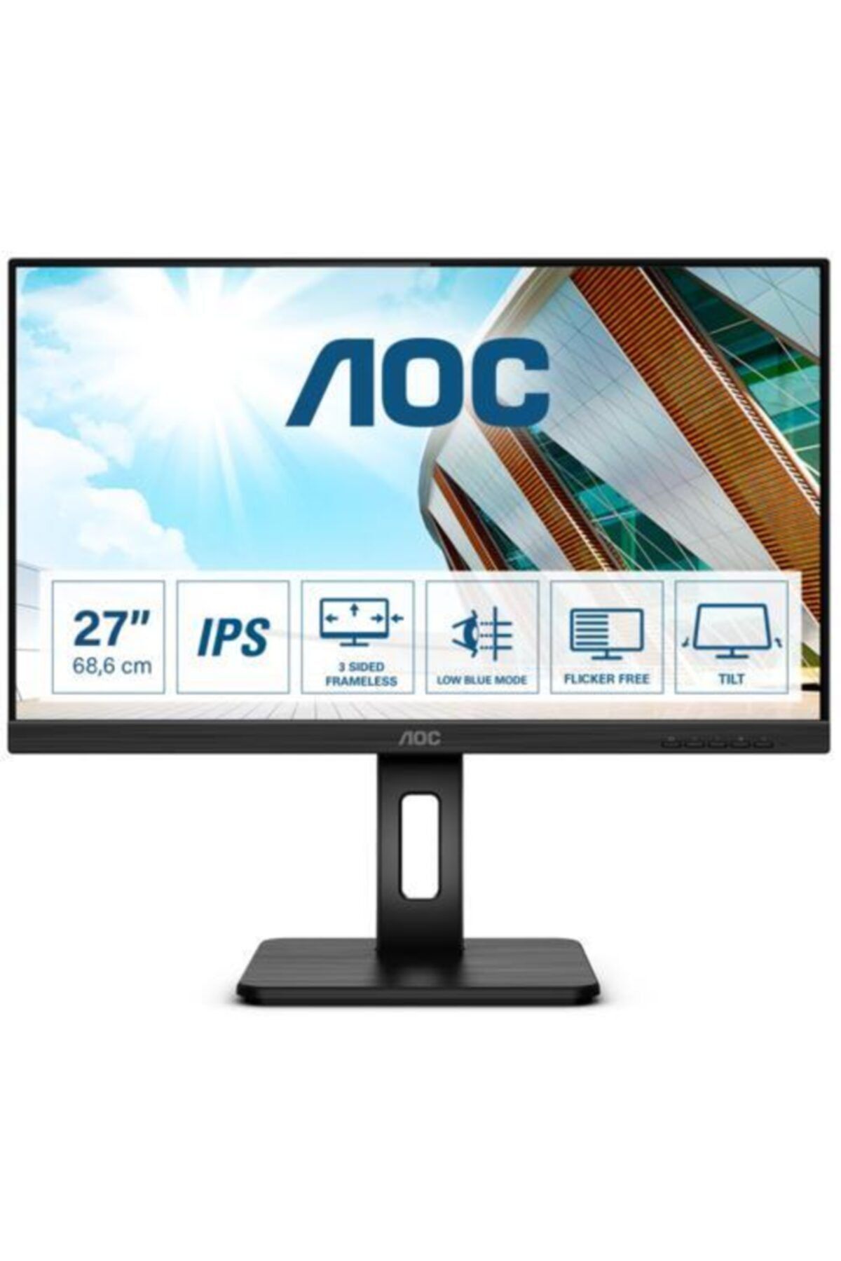 AOC Siyah Monitör 4 Ms 27 27p2q Ips Mm Pivot