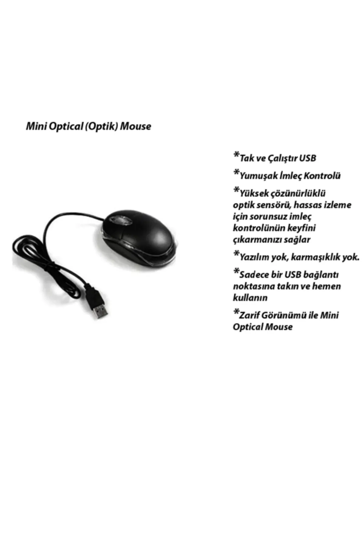 Molly Siyah Optical (optik) Mouse