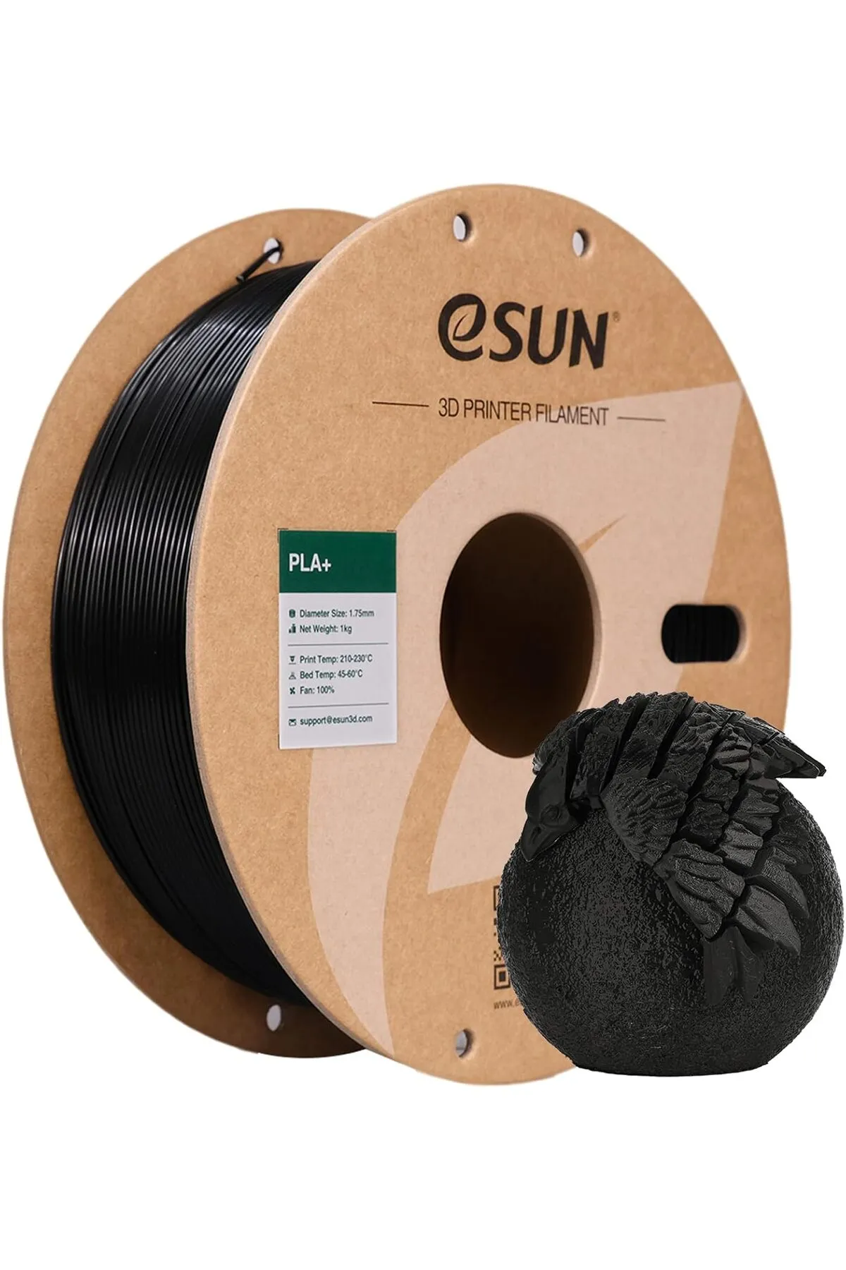 eSun Siyah Pla+ Filament 1,75mm 1 Kg