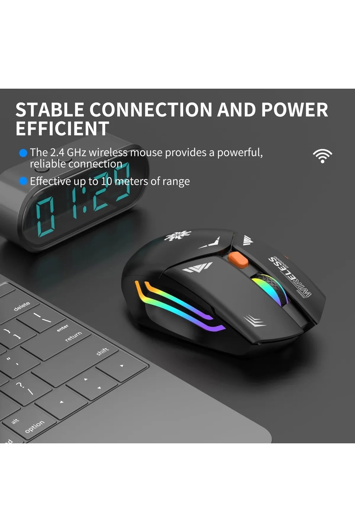 Blackbird Game Center Siyah Rgb Şarjlı Kablosuz 1600dpı Işıklı Kablosuz Mouse Bwm1