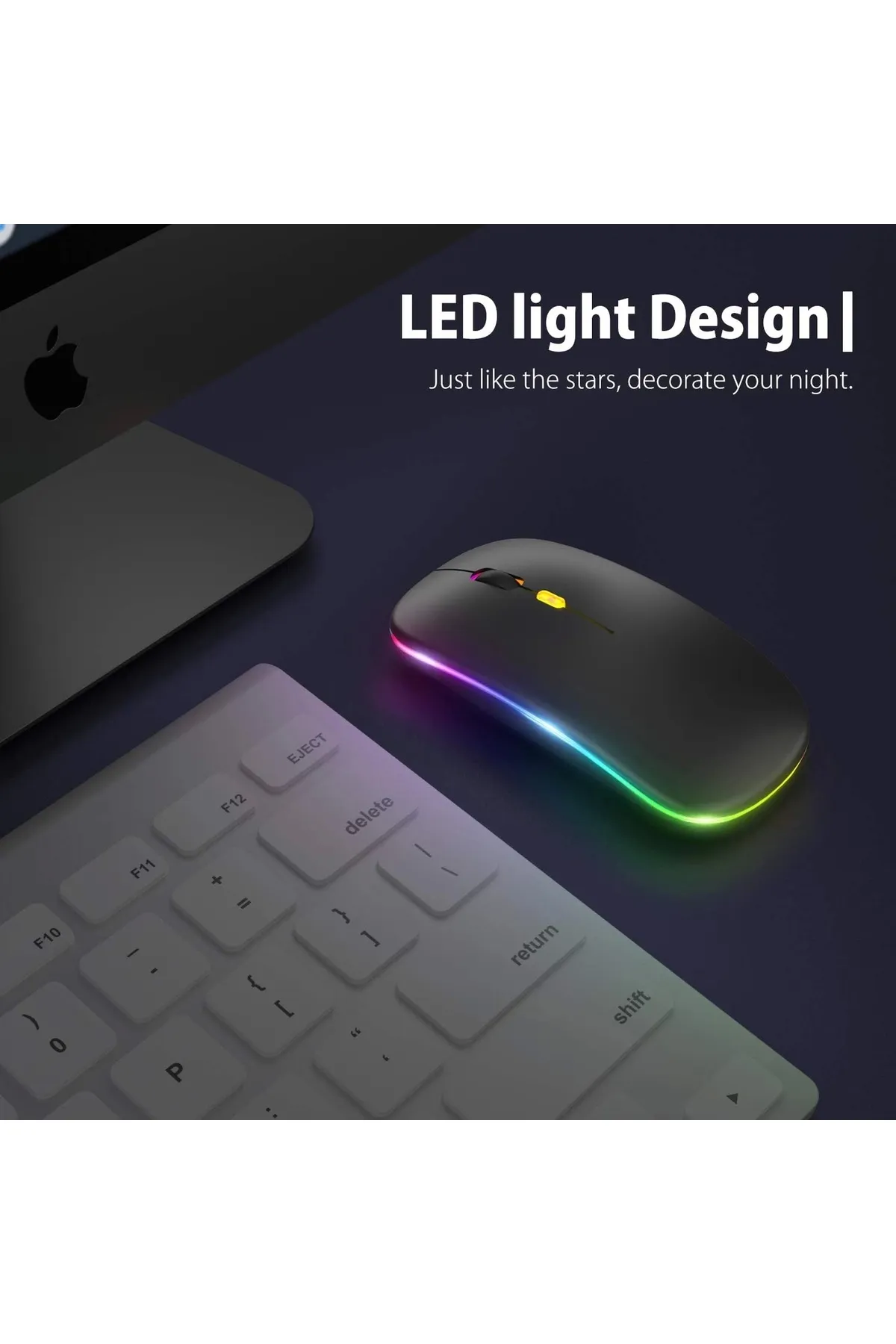 Blackbird Game Center Siyah Rgb Şarjlı Kablosuz 1600dpı Işıklı Kablosuz Sessiz Mouse Bwm6