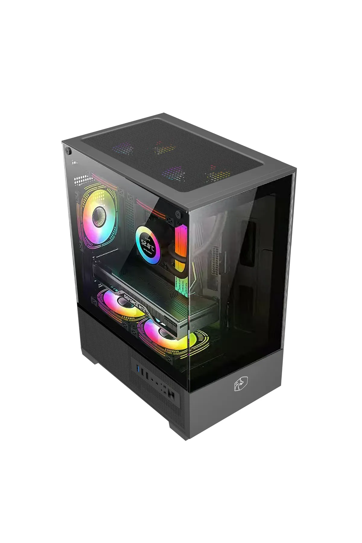 Gametech SİYAH VESTA 5X RAINBOW FANLI OYUNCU KASASI MATX