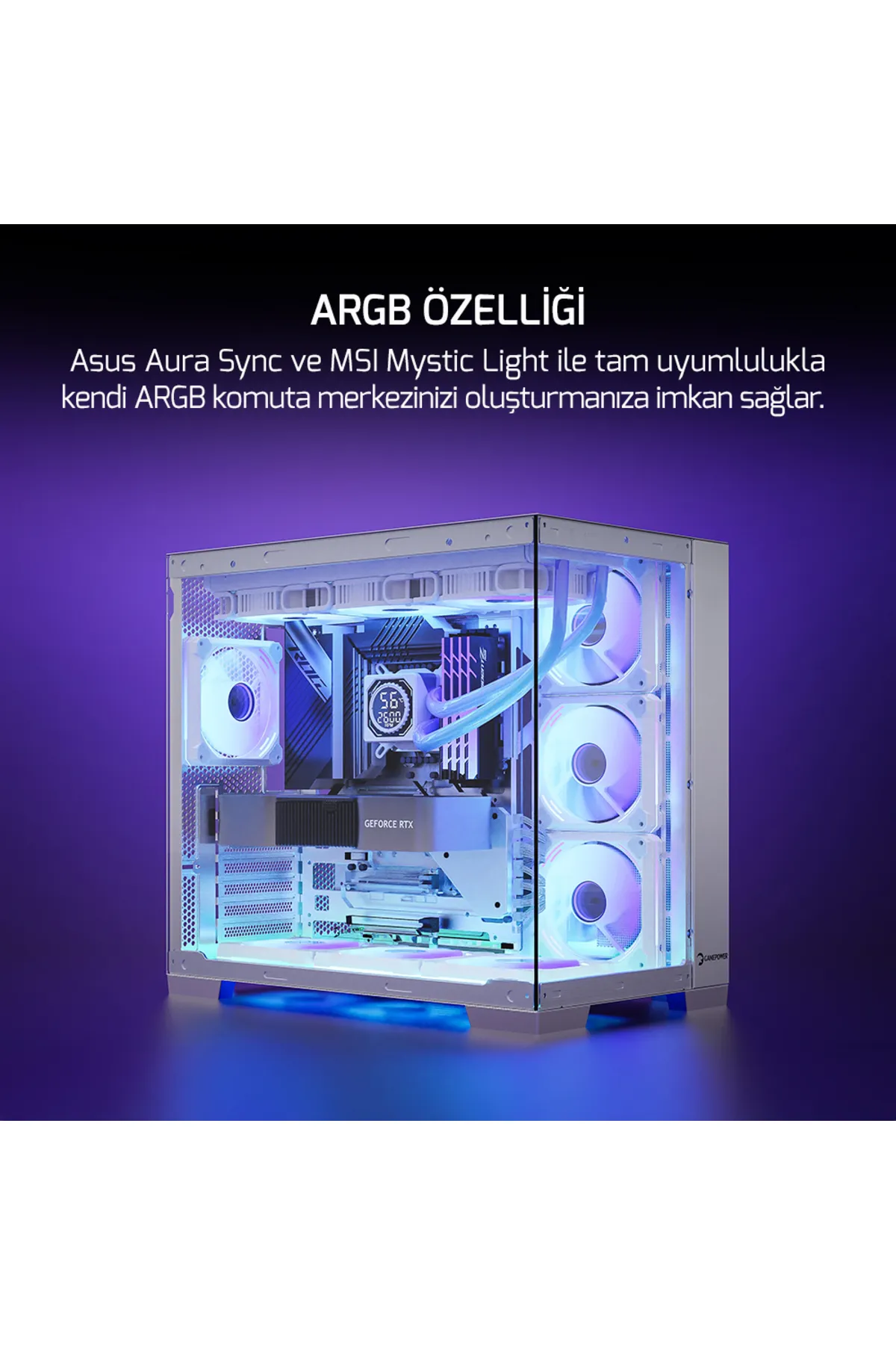 Gamepower Skadi Square 240 Argb Beyaz (RGB BORULU) 240mm Cpu Sıvı Soğutma