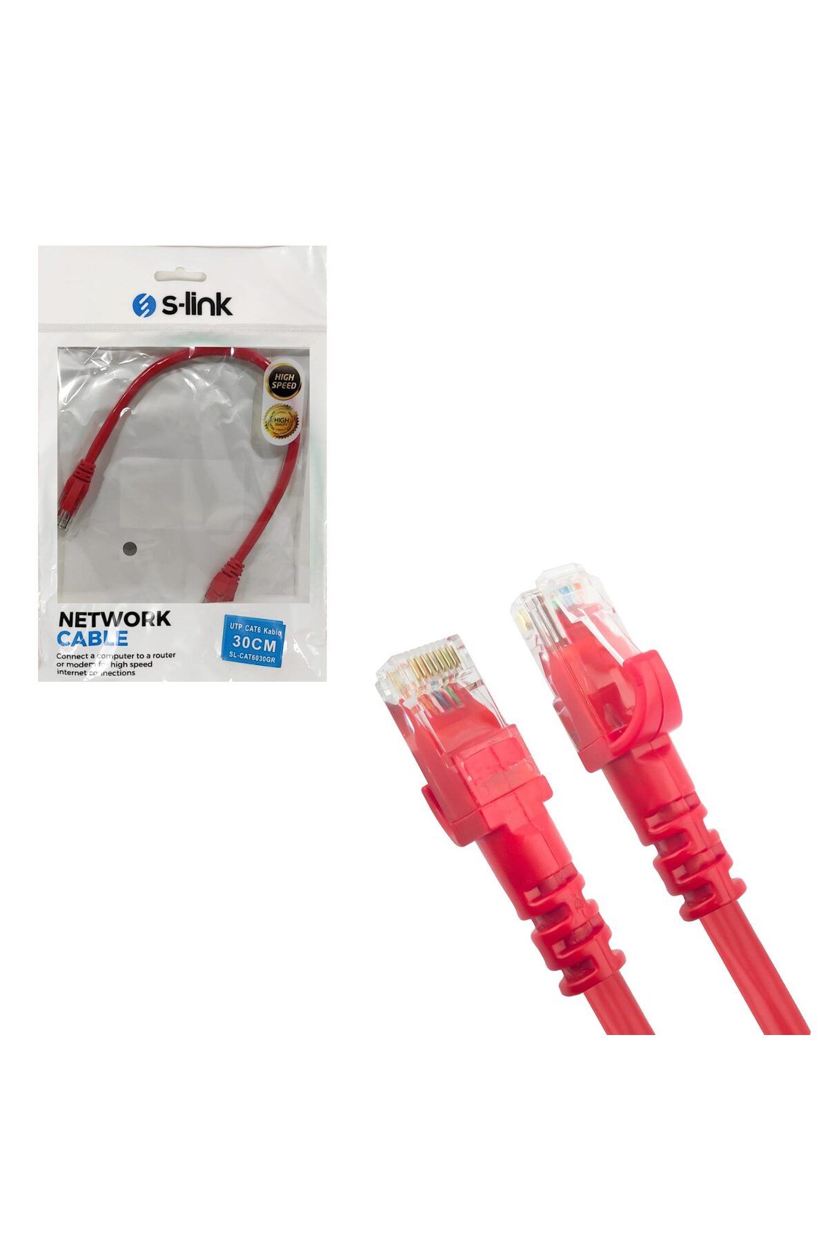 Mustore Sl-cat6030re Cat6 Patch Network Ethernet Kablo Utp Kırmızı 30cm