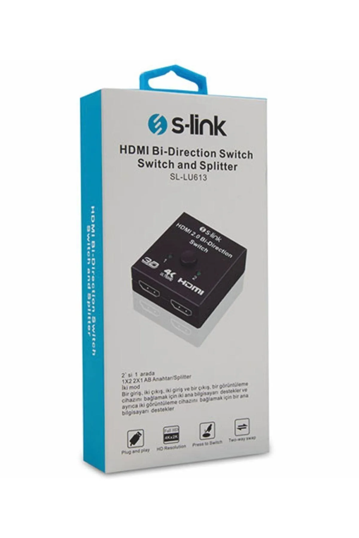 S-link Sl-lu613 2 Port Çift Yönlü Hdmı Swıtch Ve Splıtter