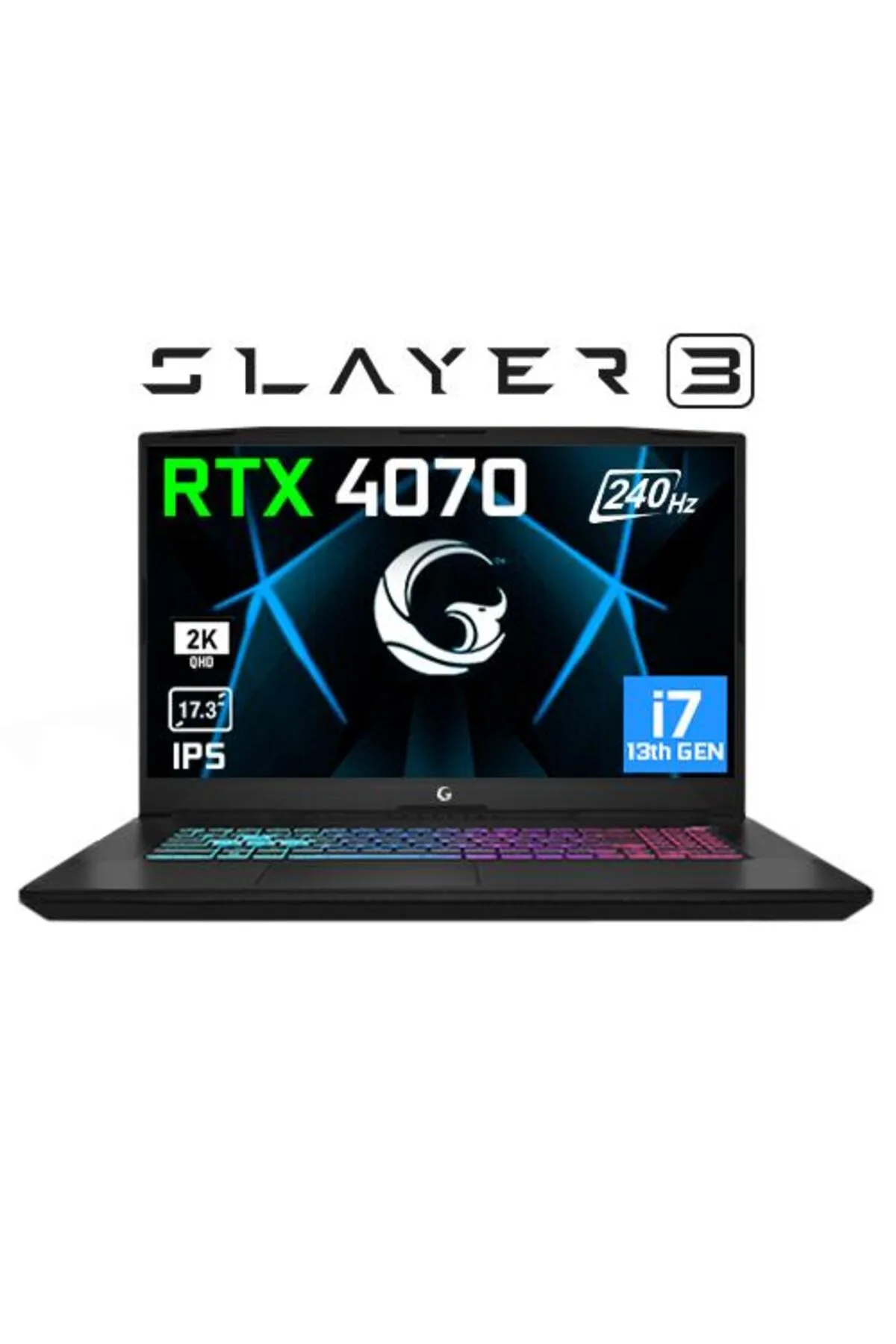 Game Garaj Slayer3 Qhd 10xl-4070 C2 Intel Core I7 13700h 32gb Ram 1tb Ssd Rtx4070 17.3" Ips 240hz Fr