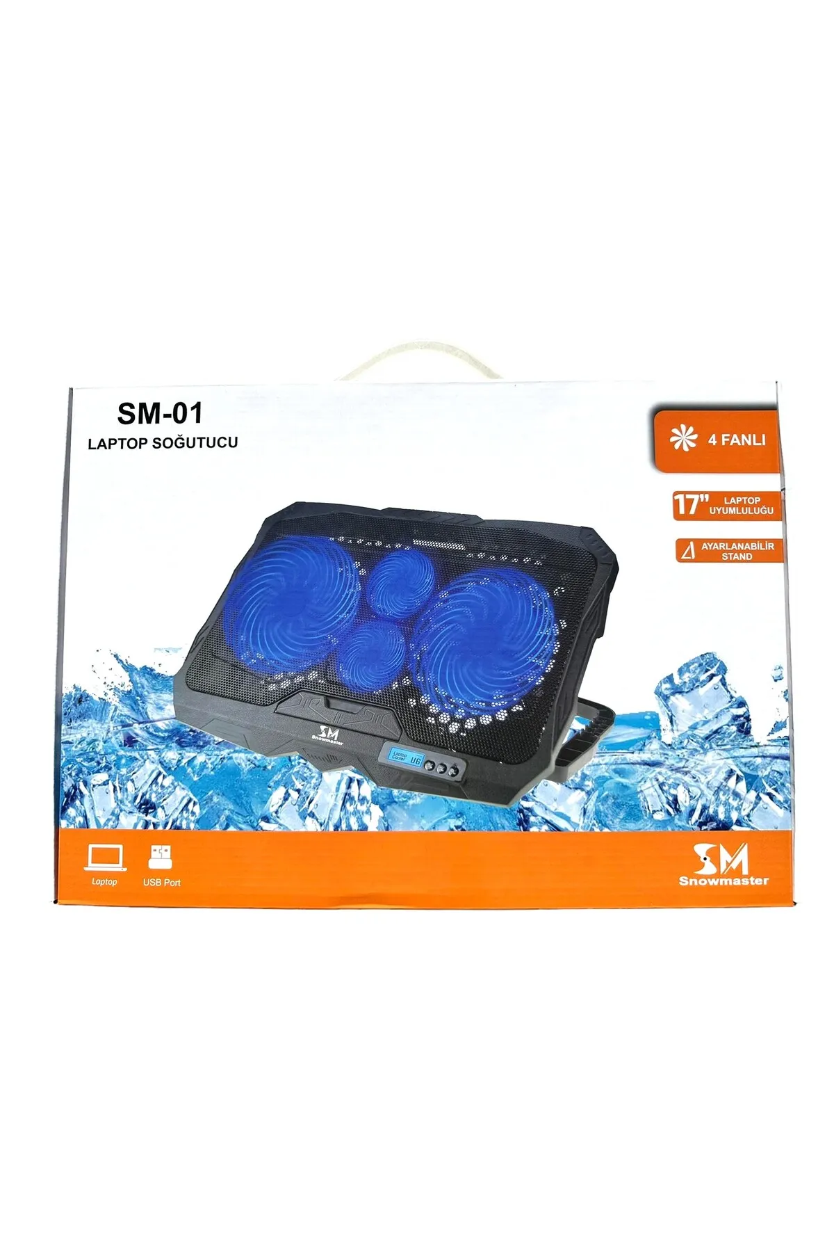 Snow Master Sm-01 Siyah Ayarlanabilir Dijital Ekranlı Notebook Laptop Soğutucu