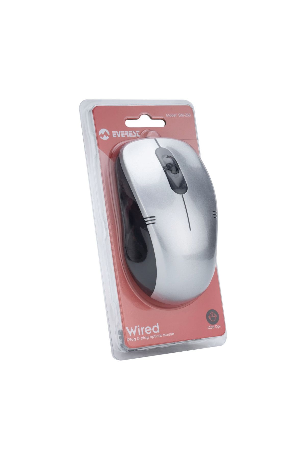 Everest Sm-258 Usb Gümüş 1200dpi Optik Kablolu Mouse