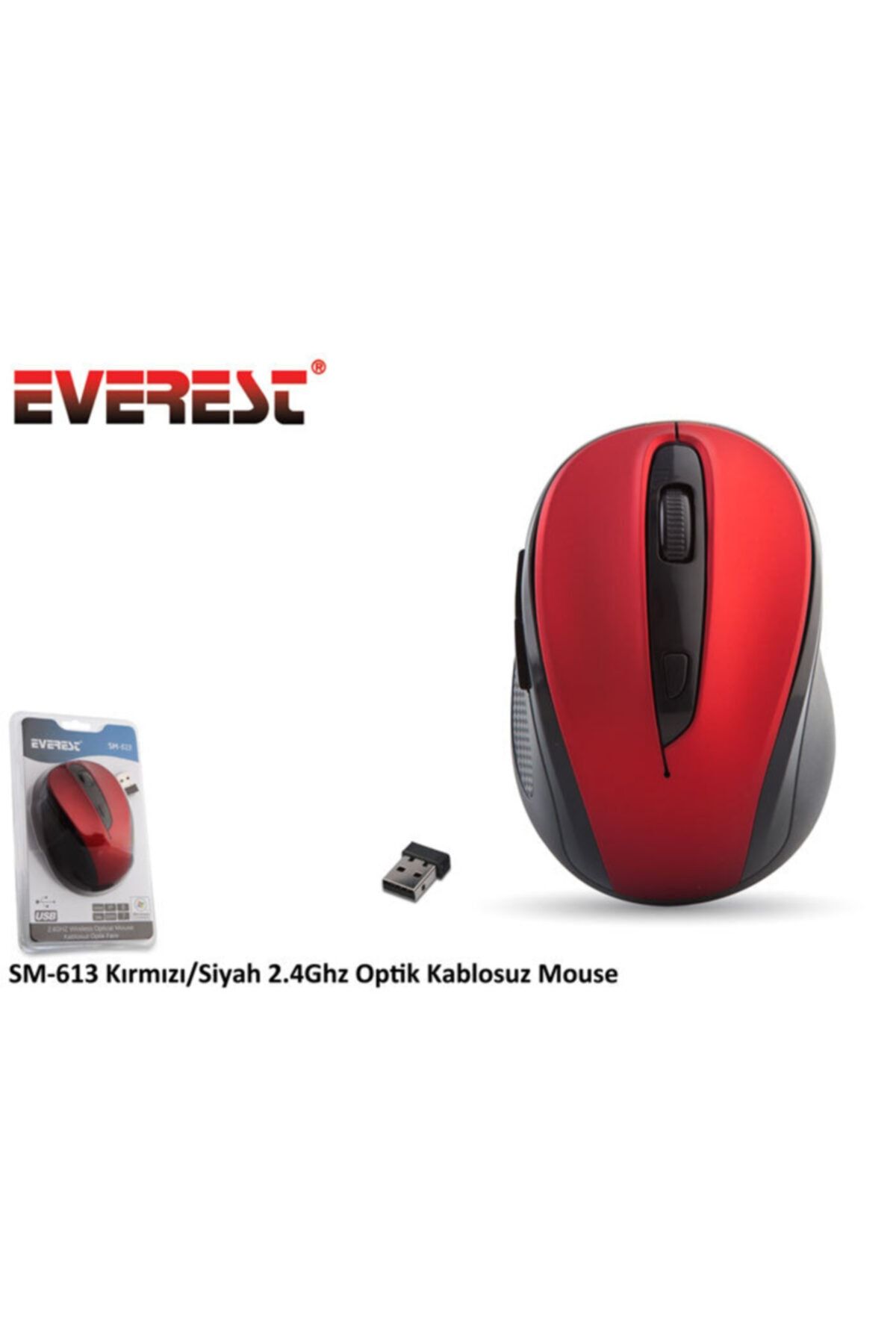 Everest Sm-613 Kırmızı 2.4Ghz Optik Kablosuz Mouse