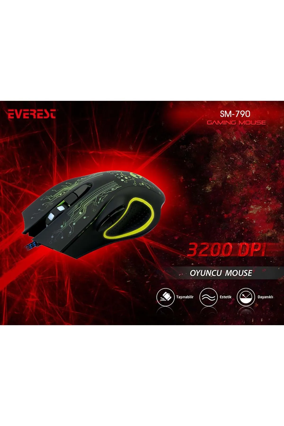 Everest Sm-790 Swanky Siyah 3200 Dpi Gaming Oyuncu Mouse