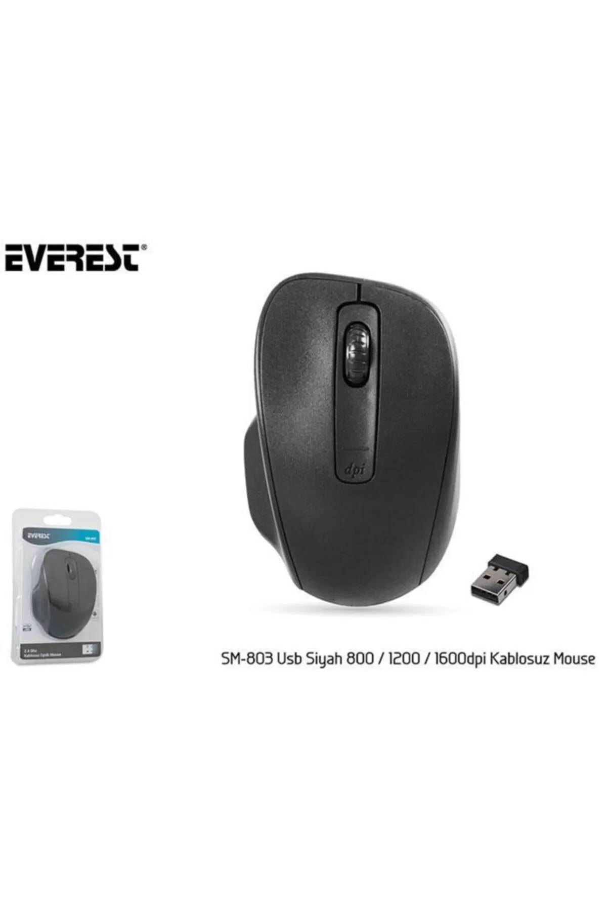 Everest Sm-803 Usb Siyah 800/1200/1600dpi Kablosuz Mouse