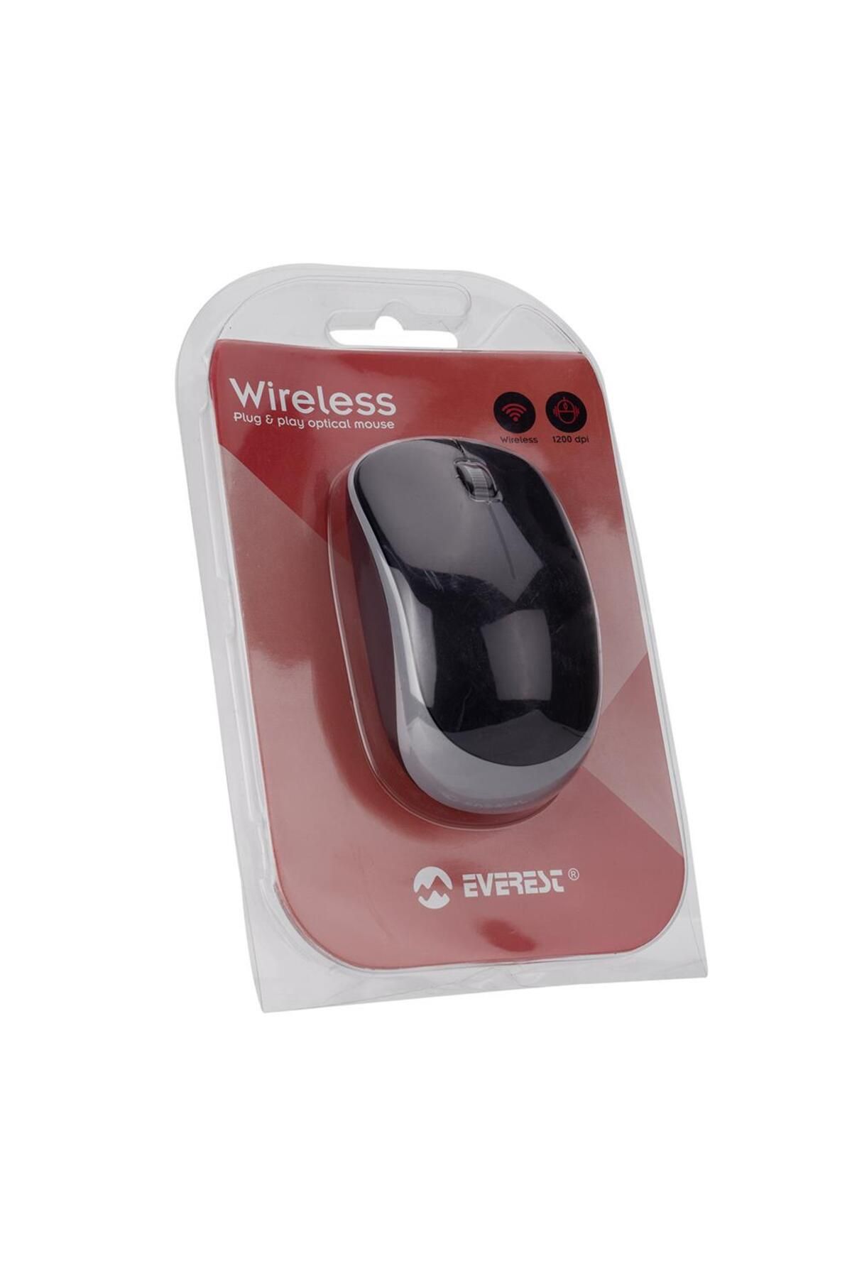 Everest SM-833 Usb Beyaz/Gri 1200dpi Optik Kablosuz Mouse ( Alkalin Pilli )