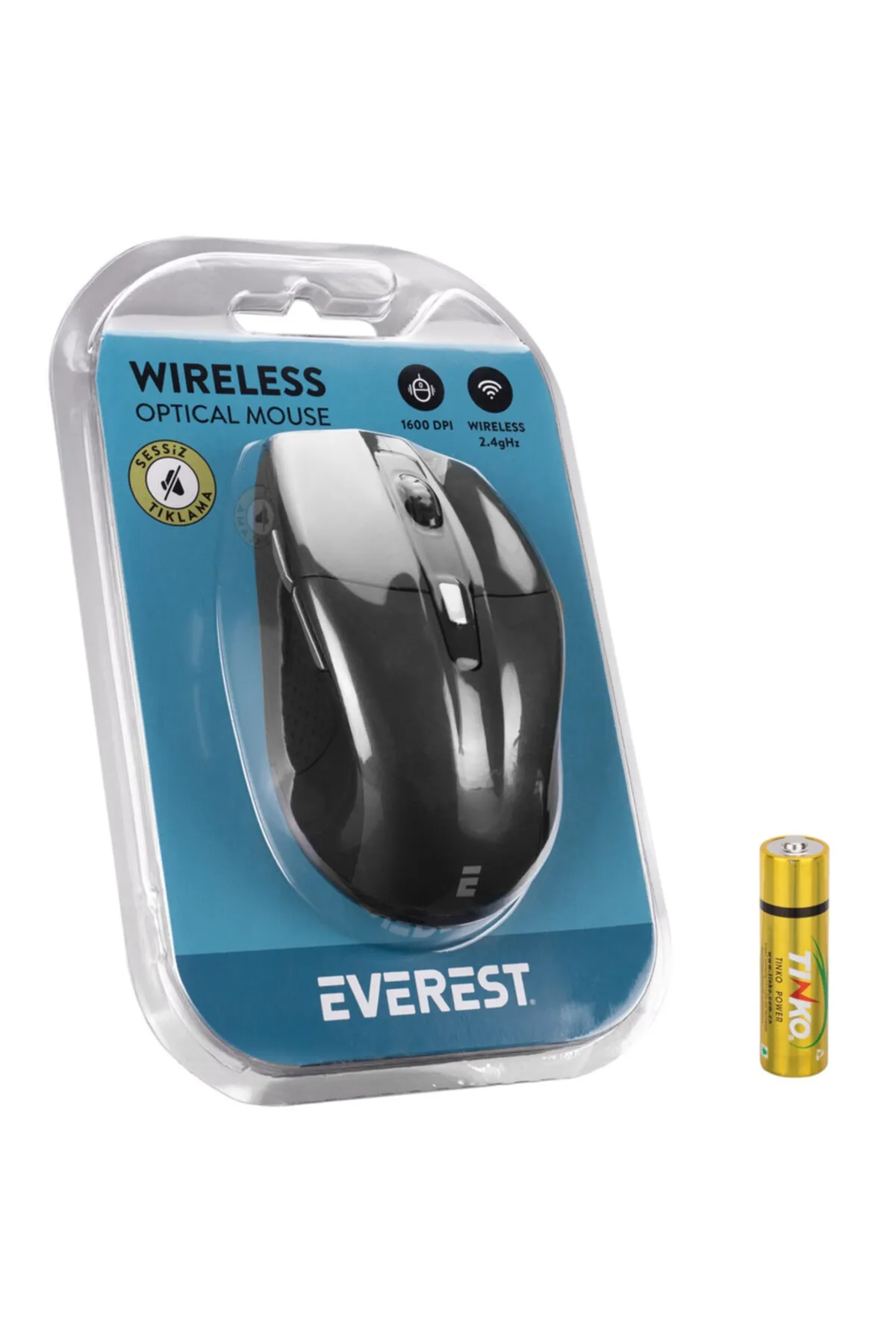 Everest Sm-861 Usb Siyah 800/1200/1600dpi Süper Sessiz Kablosuz Mouse-aynı Gün Beklemeden Bedava Modern T