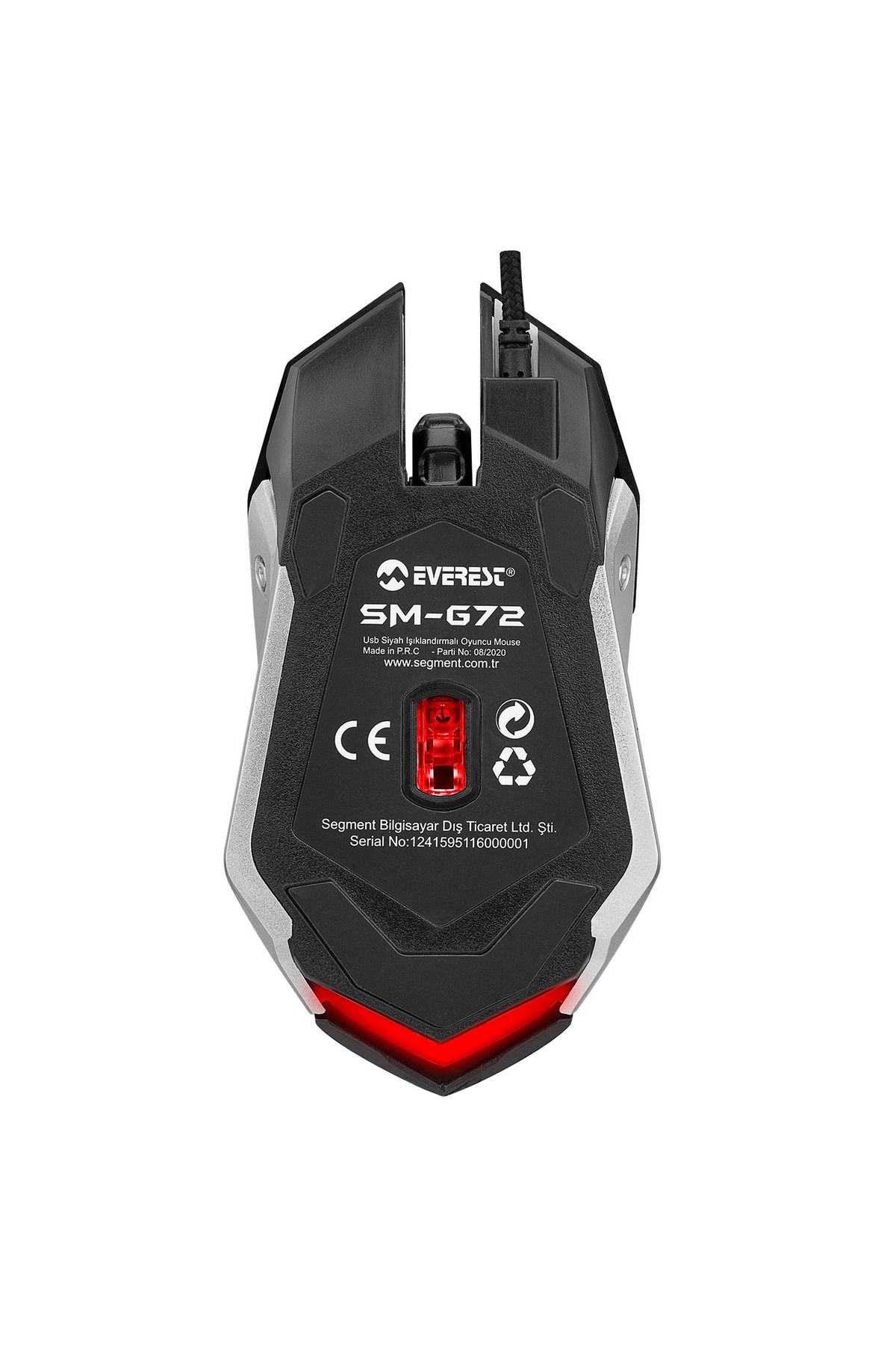 Everest Sm-g72 Usb Siyah Gümüş Işıklandırmalı Optik Oyuncu Mouse