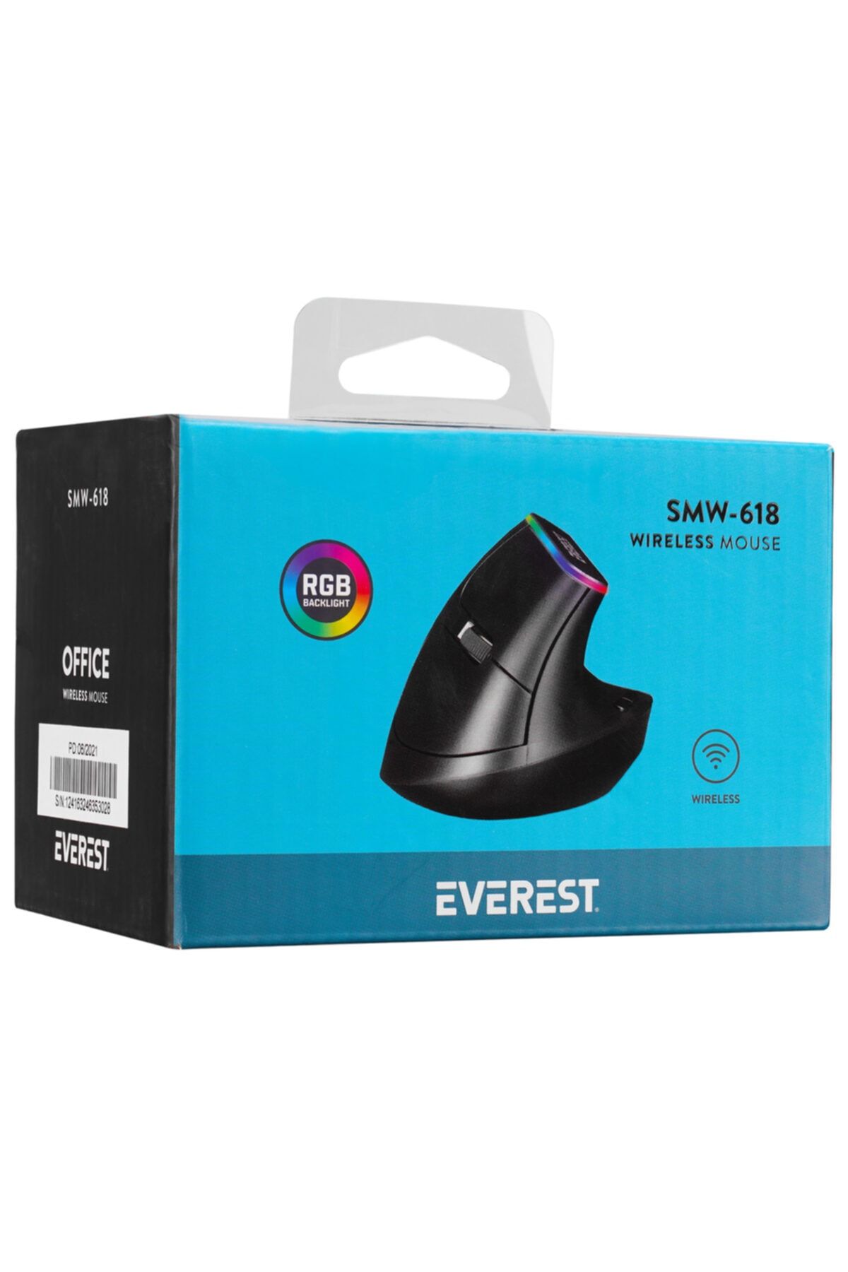 Everest Smw-618 Rgb Işıklı Ergonomik Dikey Tutuşlu Vertical Siyah Kablosuz Mouse