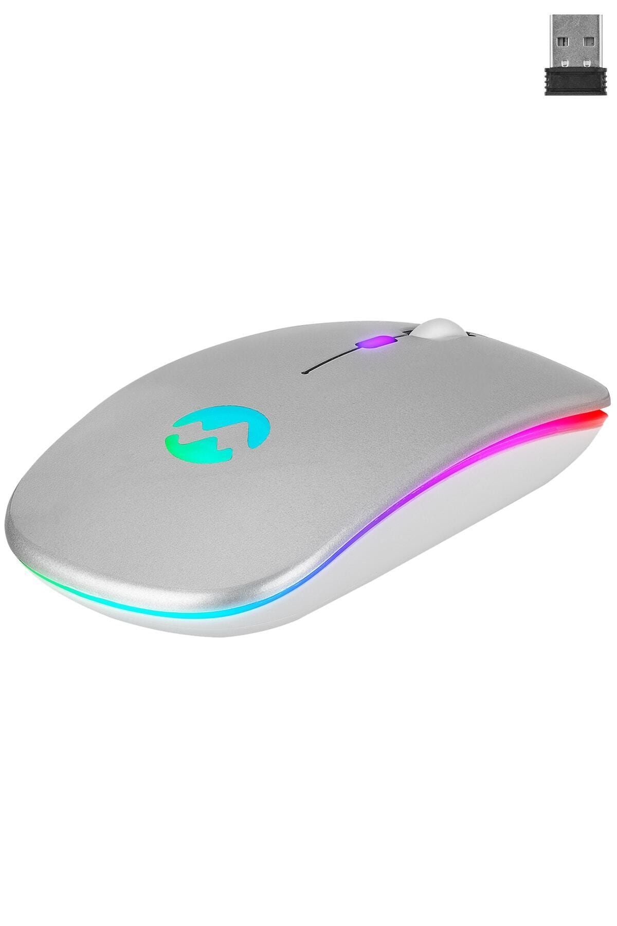 Everest Smw-710 Usb 2.4ghz Gümüş Ledli 800/1200/1600dpi Şarjlı Kablosuz Mouse