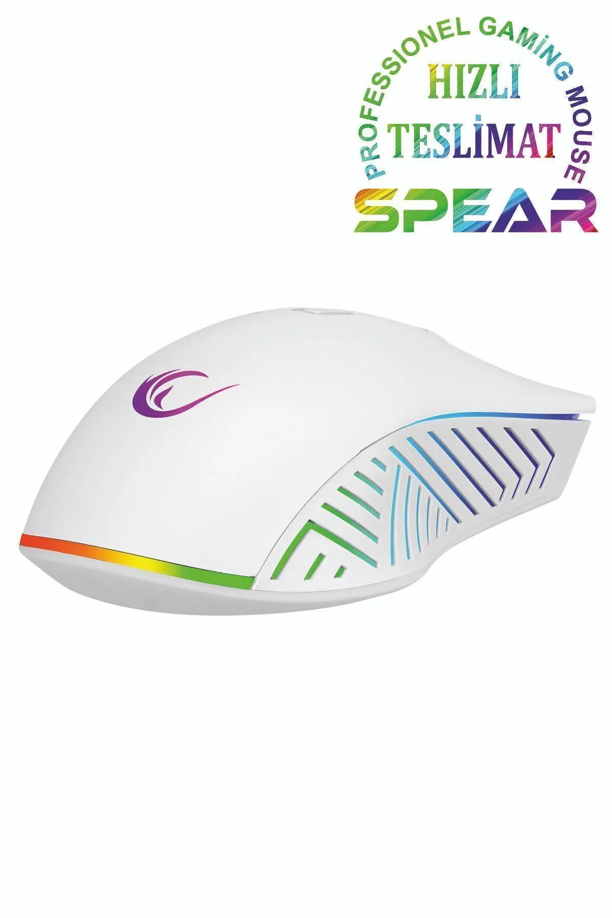 Rampage Smx-g68 Spear 7200 Dpı Rgb Ledli 7d Makrolu Beyaz Drag Clik Gaming Oyuncu Mouse