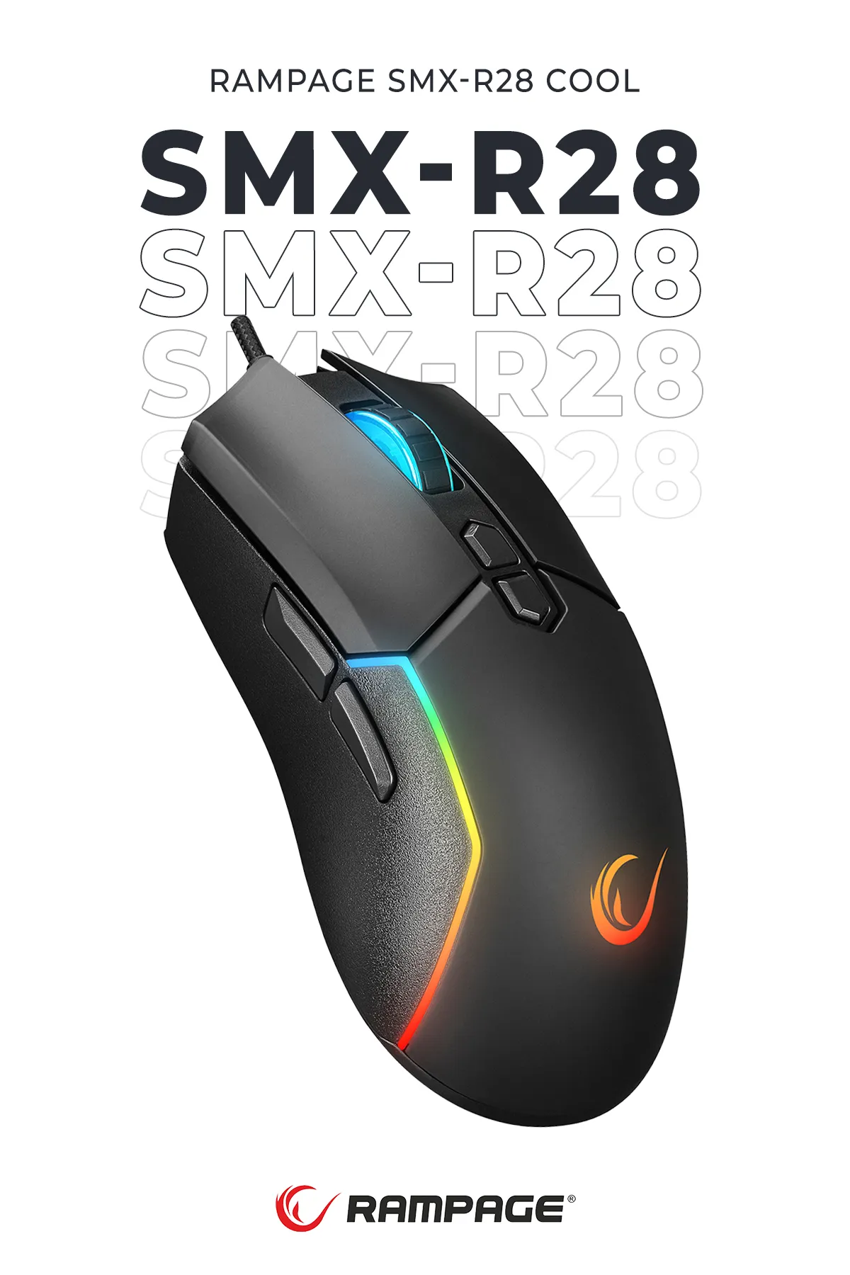 Rampage Smx-r28 Cool Rgb Işıklı Macro 7200dpi / 1000hz Gaming Oyuncu Mouse Profesyonel Mouse