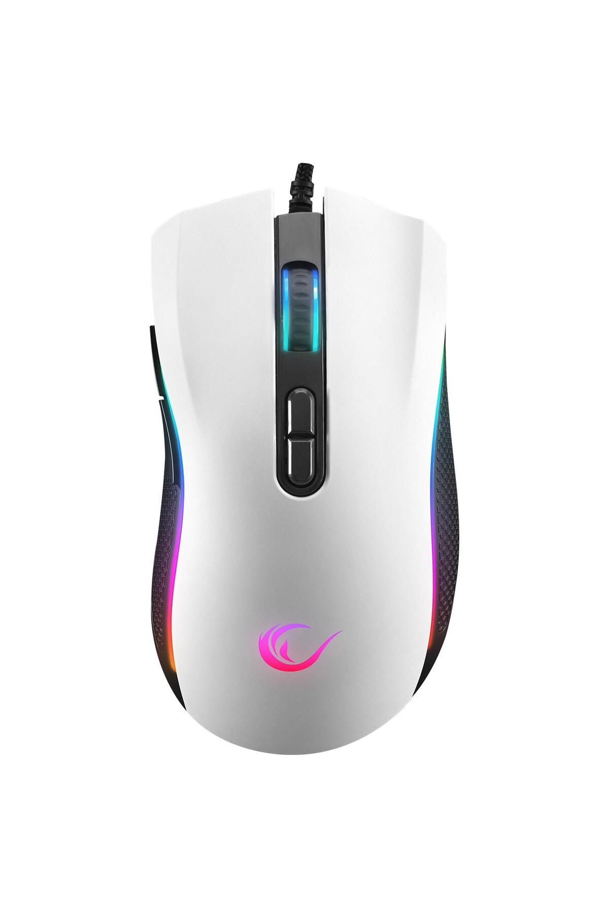 Rampage Smx-r44 Makrolu Beyaz 6400dpi Rgb Ledli Gaming Oyuncu Mouse Modern Tasarım 826334