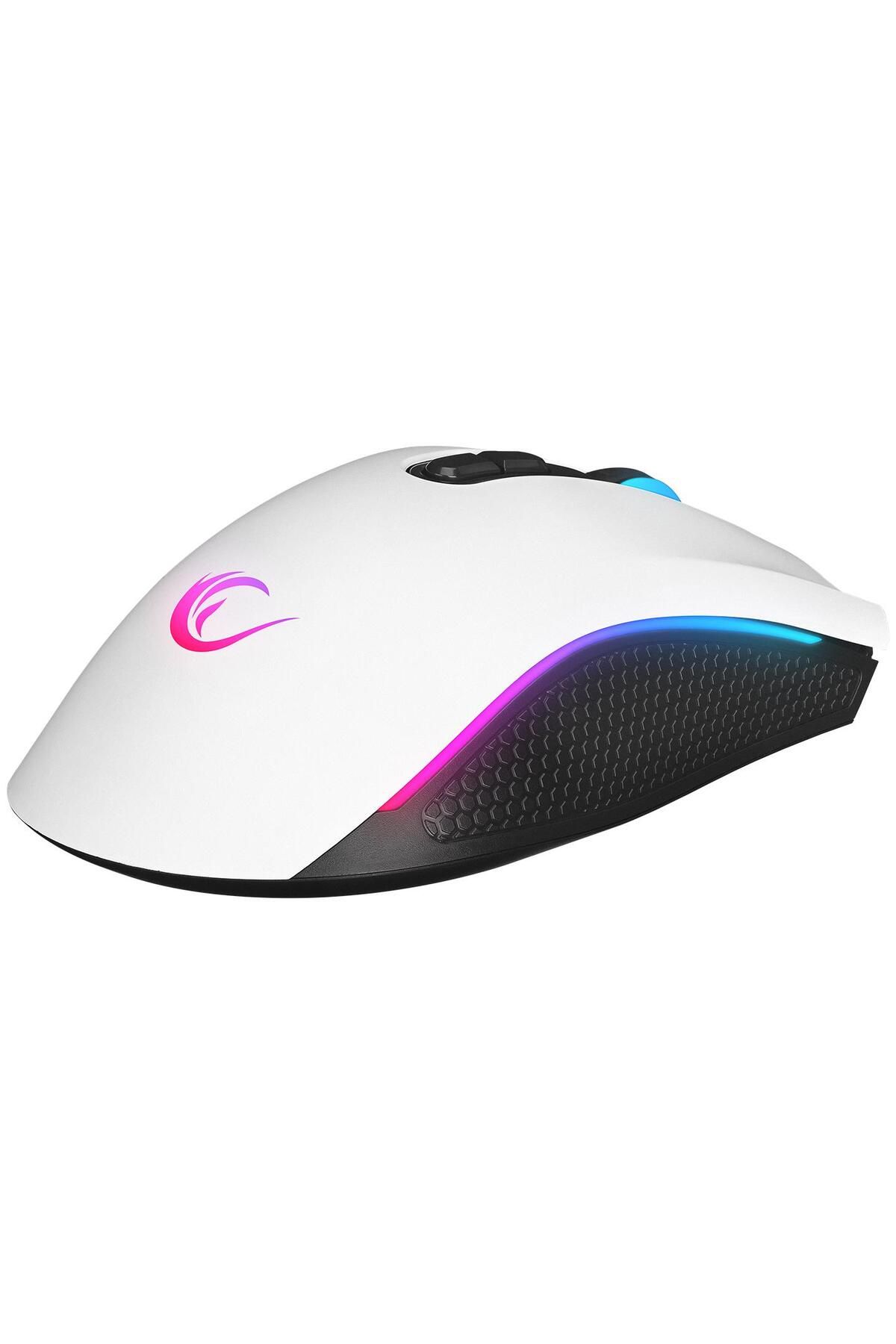 Rampage Smx-r44 Makrolu Beyaz 6400dpi Rgb Ledli Gaming Oyuncu Mouse Modern Tasarım 826334