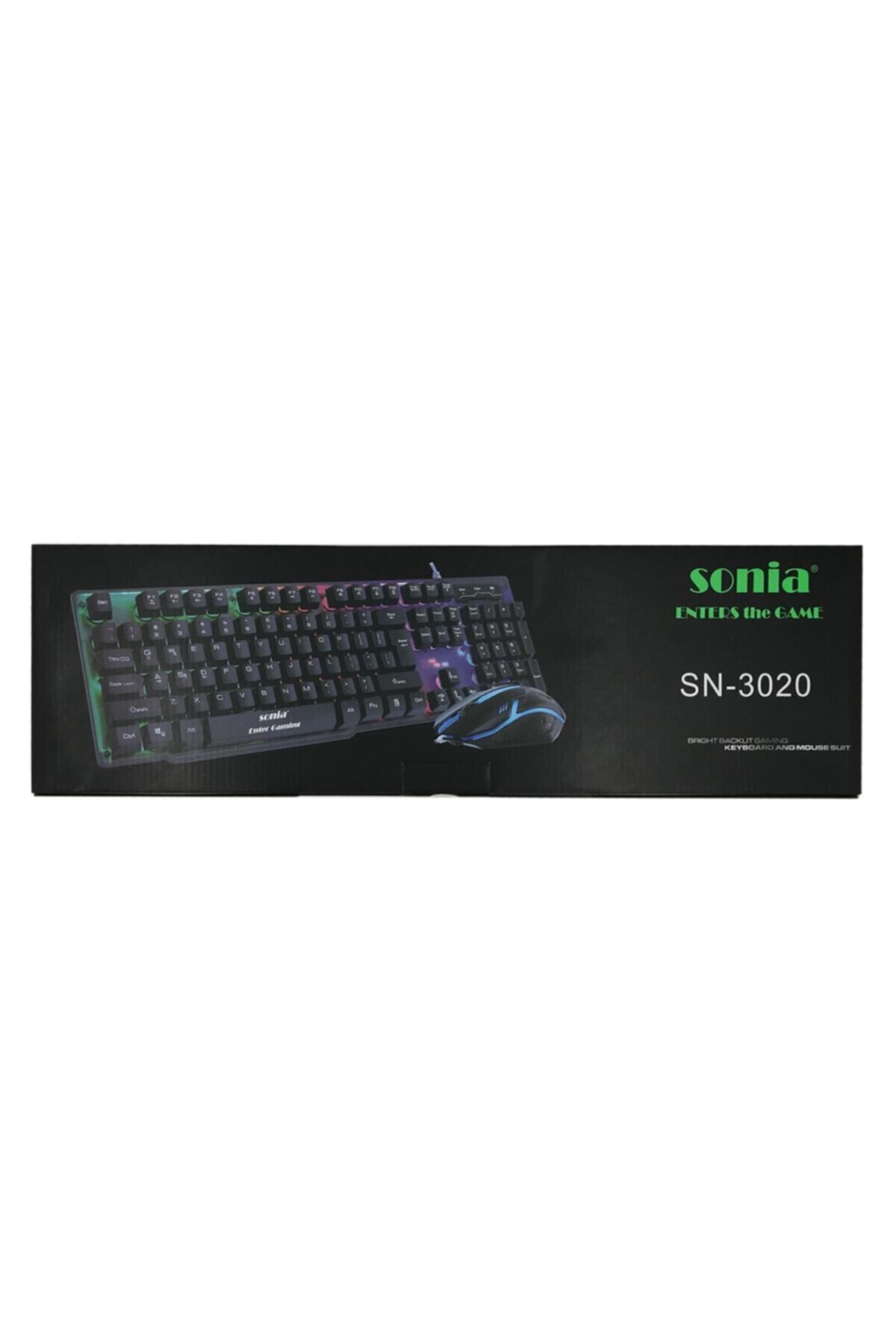 Sonia Sn-3020 Kablolu Oyuncu Klavye  Mouse Klavye - Siyah