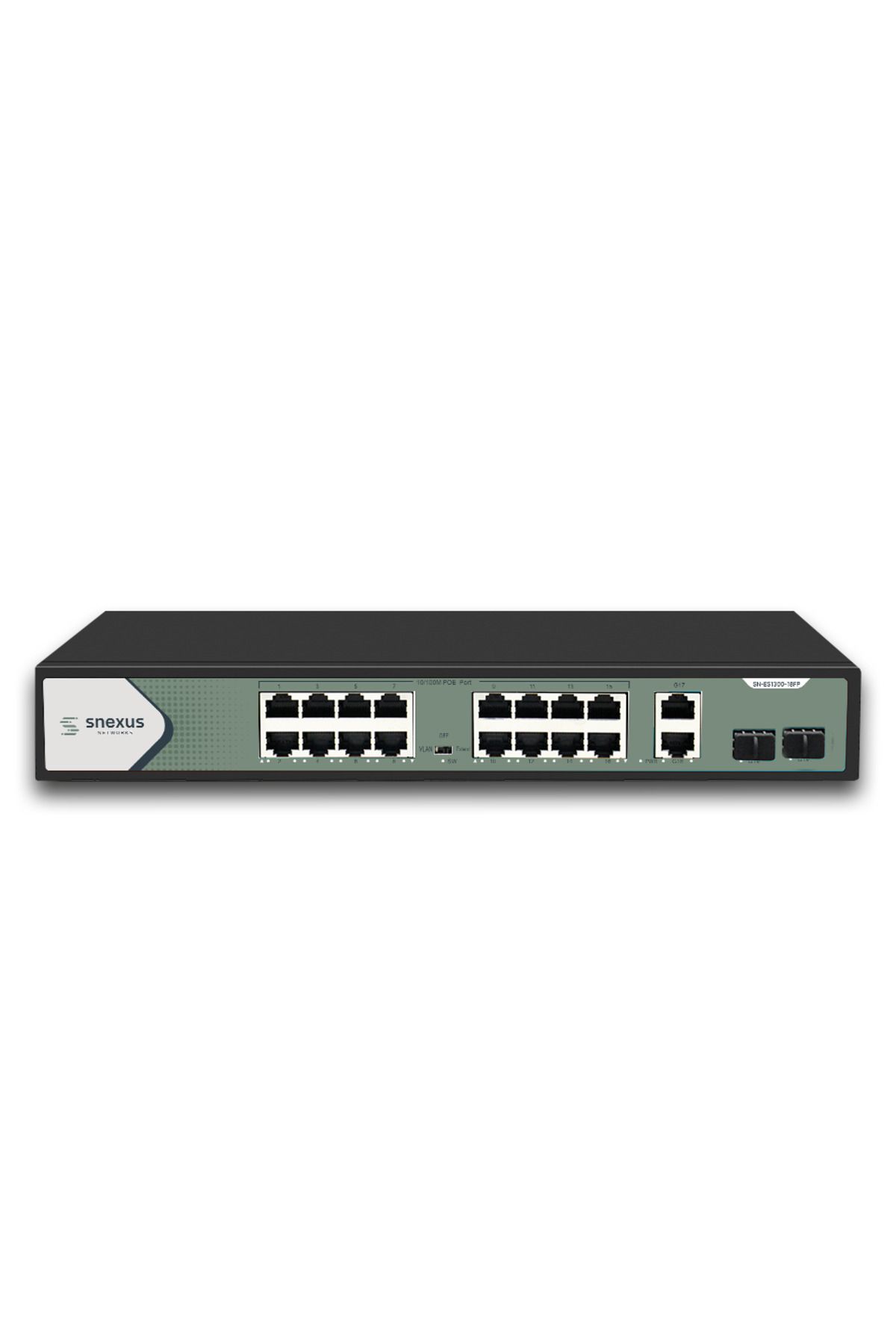 SNEXUS NETWORKS SN-GS1300-20FP 16 x 10/100 /1000M POE Port + 2 x Uplink Port + 2 x Fiber Port 300 Watt PoE Switch