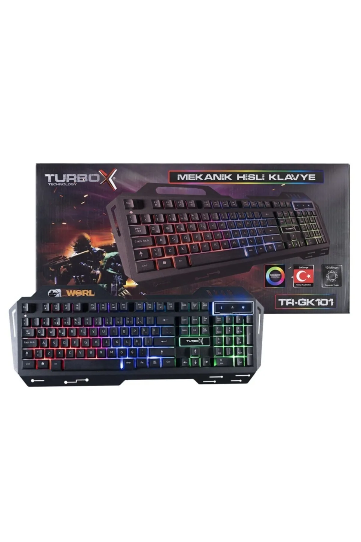 Turbox SniperNaga TR-GK101 USB Kablolu Gaming Standart Q Işıklı Metal Kasa Klavye