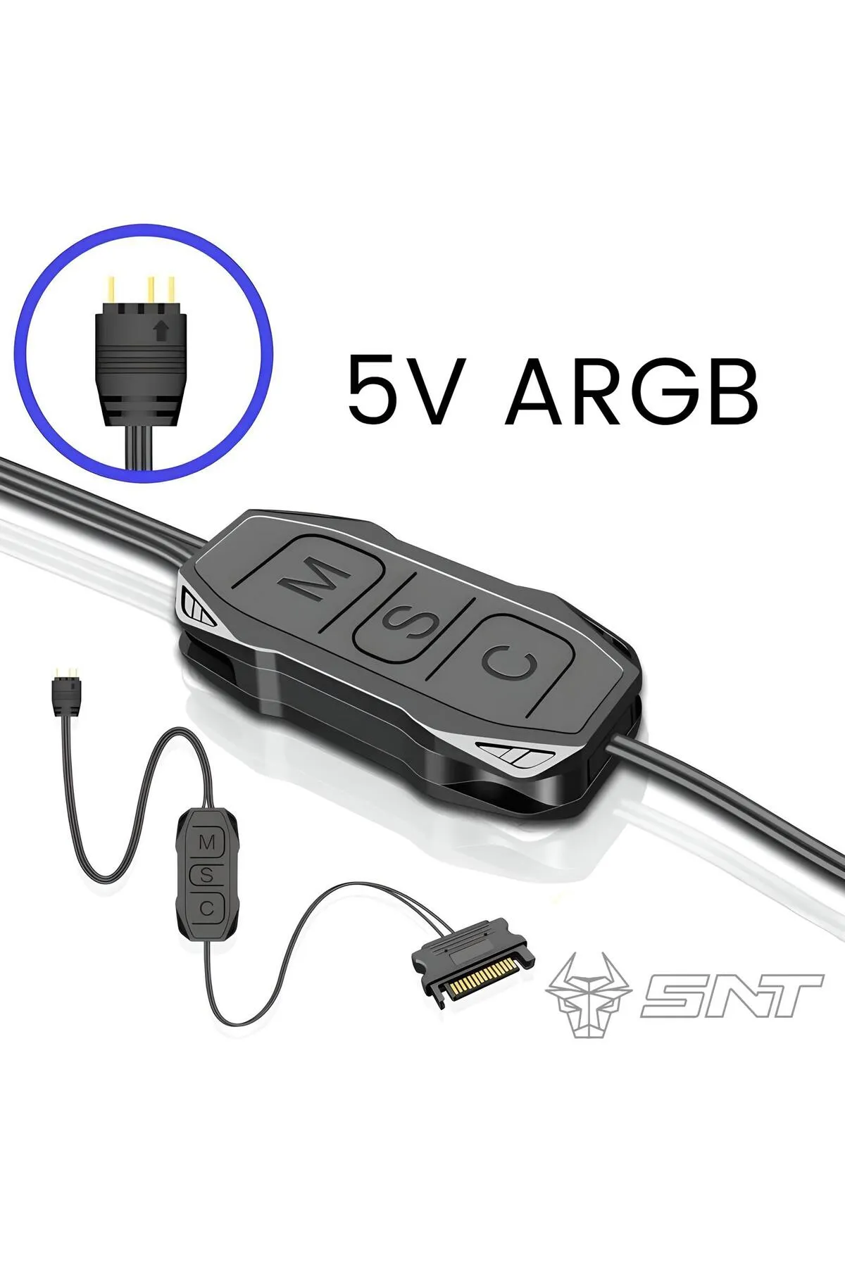 SNT Energy Snt Ar-01 Argb Kontrolcü Controller Denetleyici 5v 3pin Sata Güç Beslemeli 1 Port