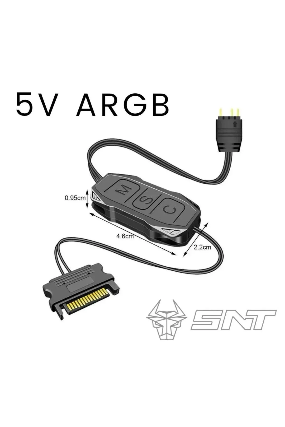 SNT Energy Snt Ar-01 Argb Kontrolcü Controller Denetleyici 5v 3pin Sata Güç Beslemeli 1 Port