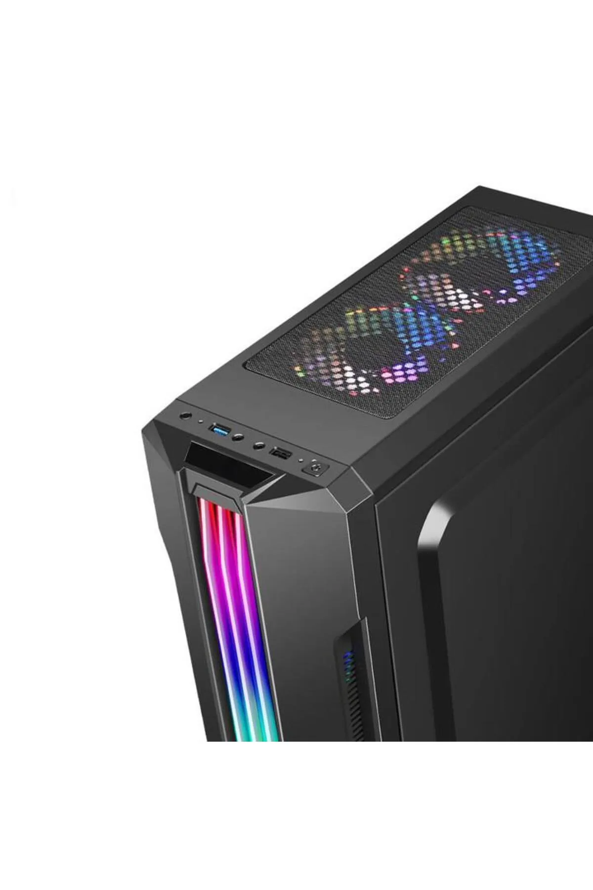 SNT Energy Snt Hunter Ls C2 Mid Tower Atx Gaming 2 X Argb Fanlar Ve Kontrolcü Dahil Masaüstü Bilgisayar Kasası