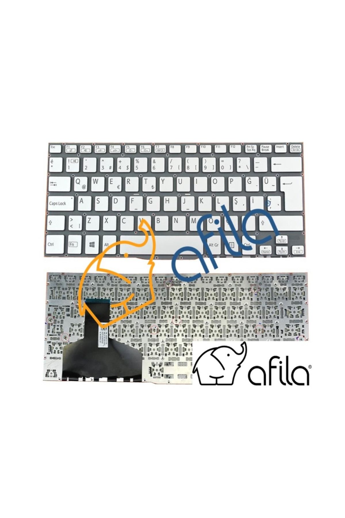 Afila Sony Fit 13A SVF13N, SVF13N13, SVF13N17 Notebook Klavyesi (Gri TR)