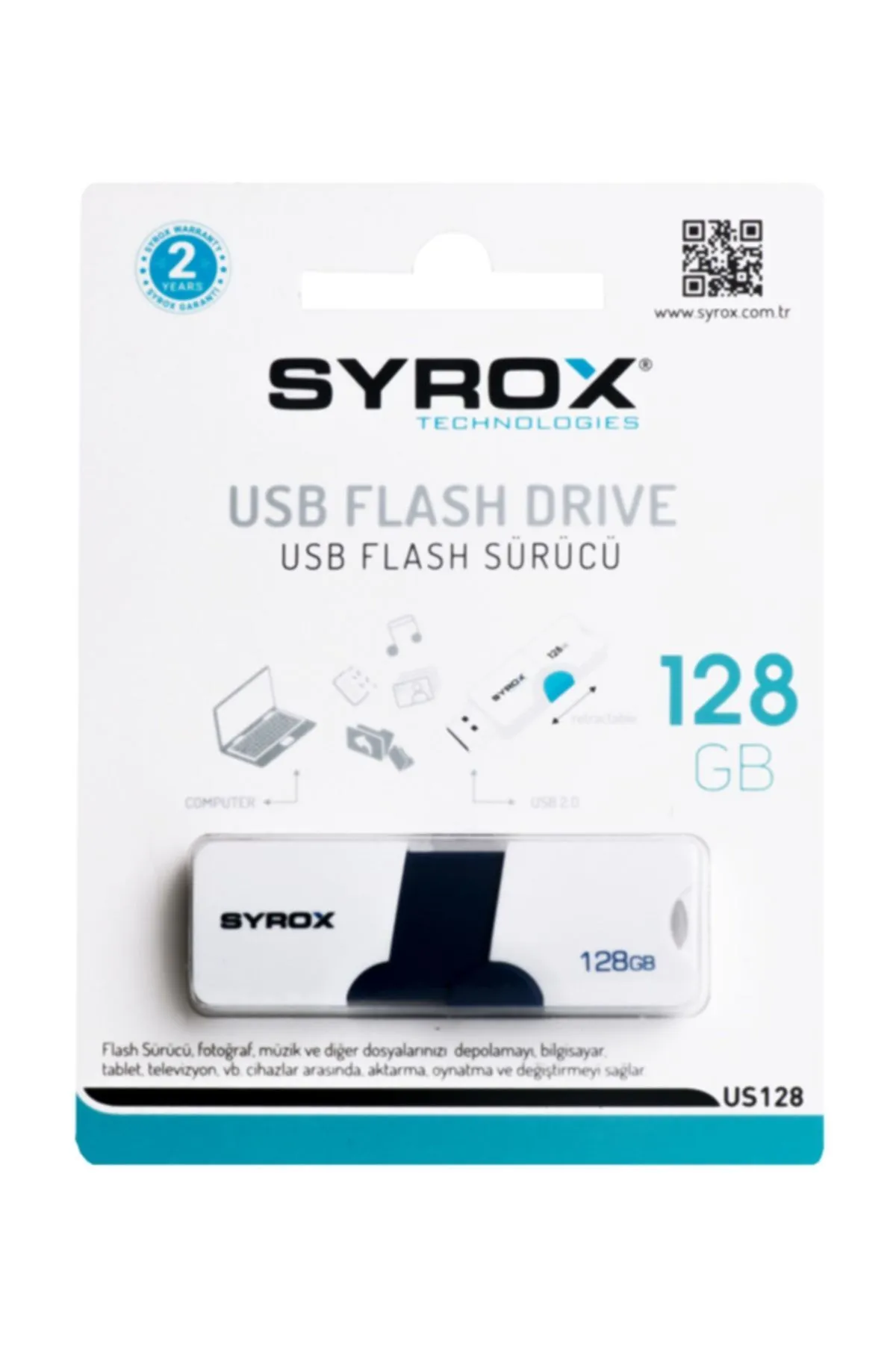 Syrox Sürgülü 128 Gb Usb Bellek