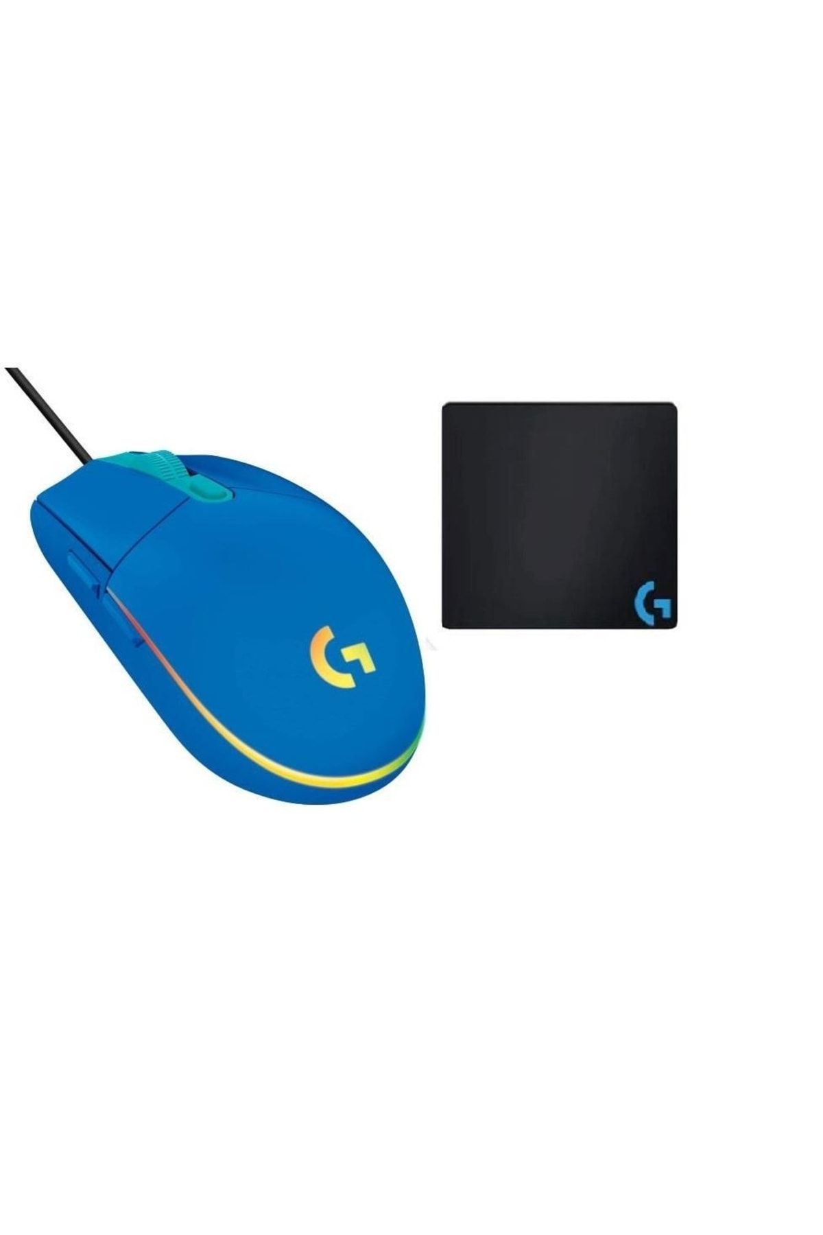 Logitech Srknx G102 Mavi Lightsync Optik Kablolu Oyuncu Mouse + Oem Gaming Mouse Pad 40x30cm Modelist 999178