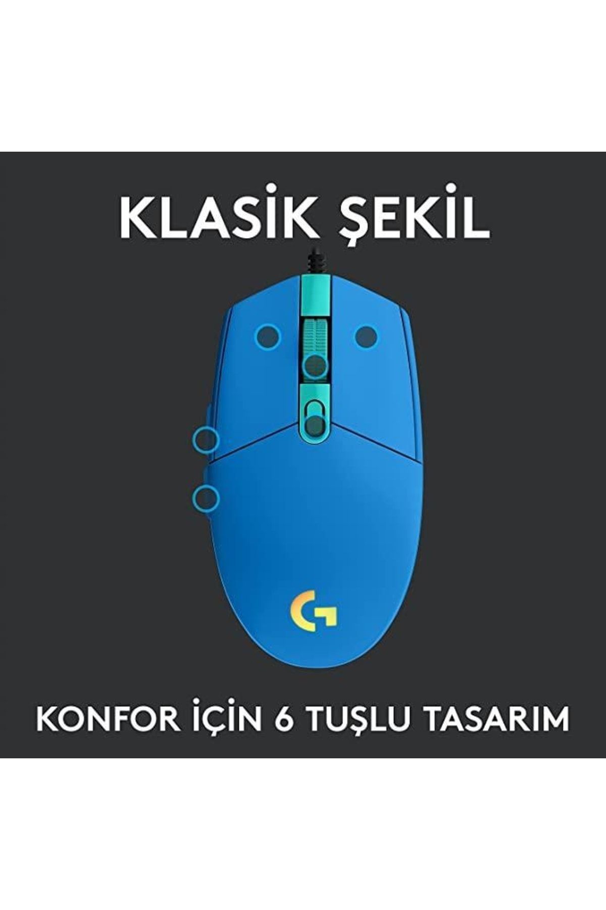 Logitech Srknx G102 Mavi Lightsync Optik Kablolu Oyuncu Mouse + Oem Gaming Mouse Pad 40x30cm Modelist 999178