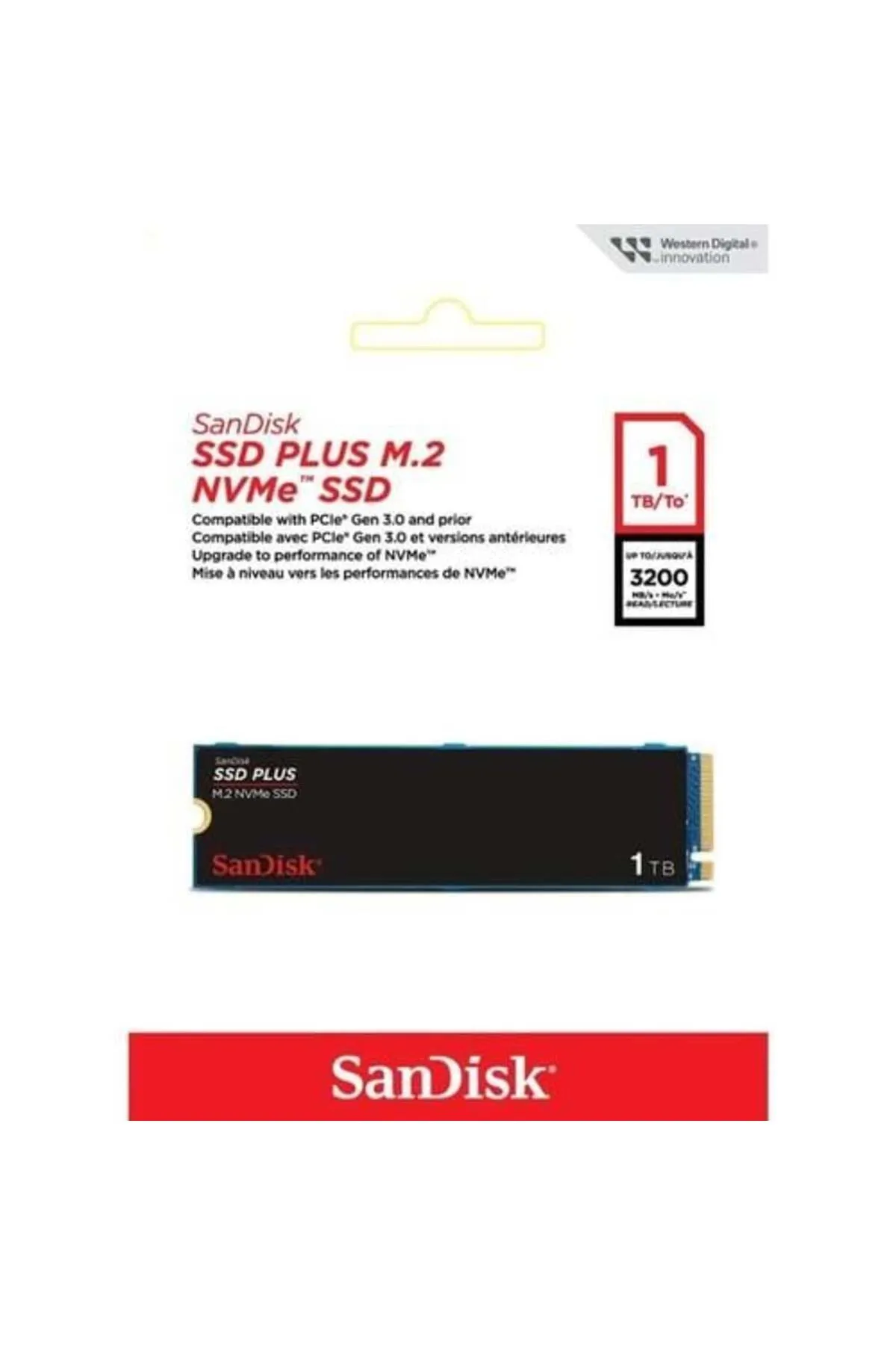 Sandisk SSD Plus 1TB M.2 2280 PCIe Gen3 NVMe SSD 3200 MB/s