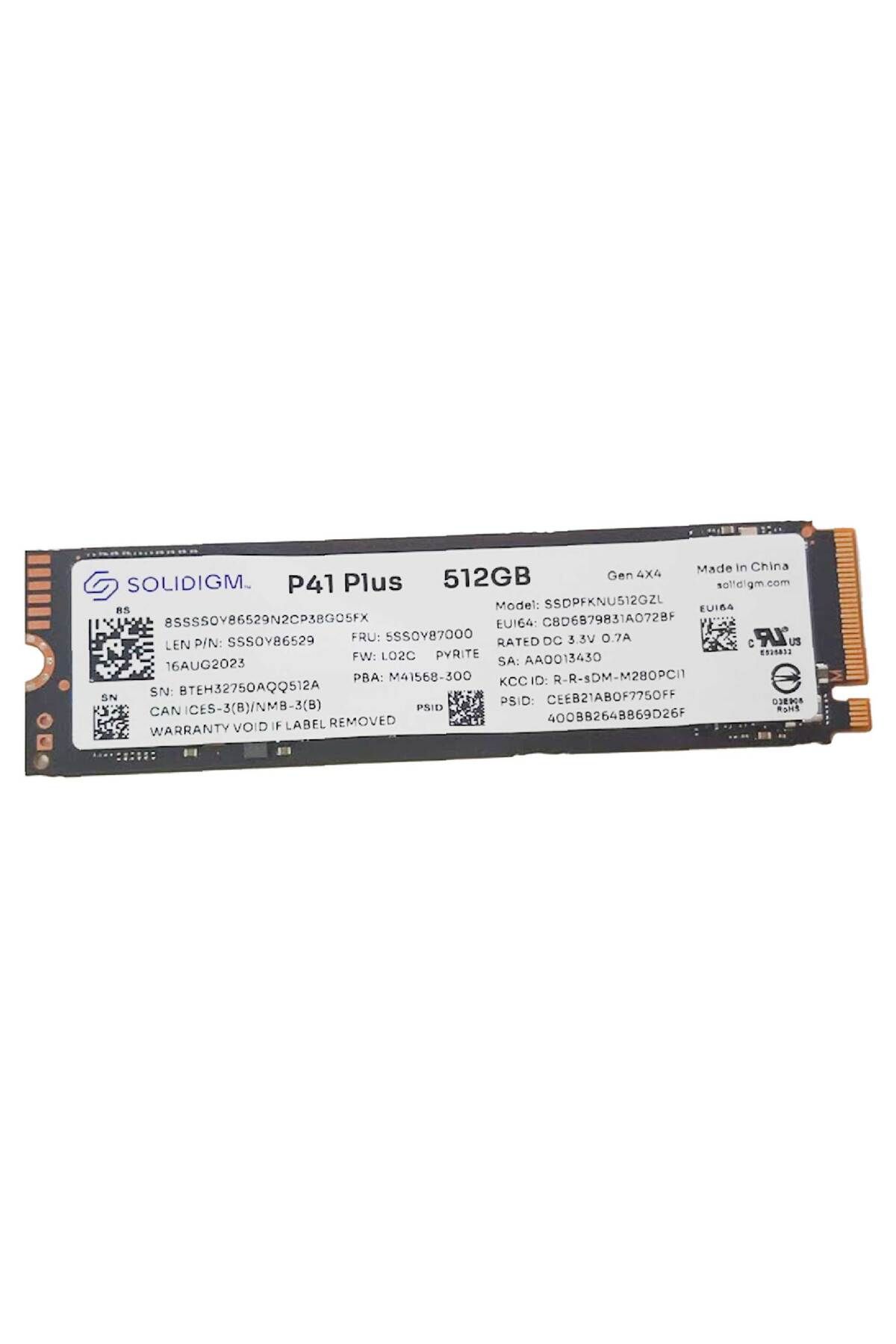 Solidigm SSDPFKNU512GZH 512GB M2 22x80 NVMe SSD