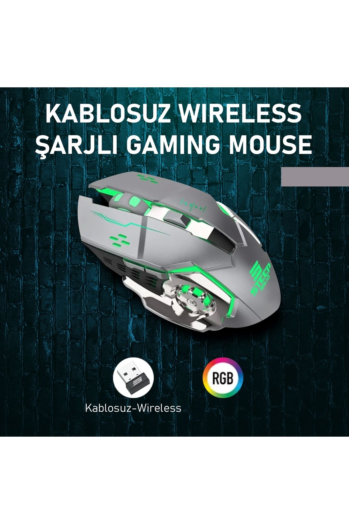 Steep Solid St-13s Kablolusuz - Wiriless Şarjlı Rgb Gaming Oyuncu Mouse