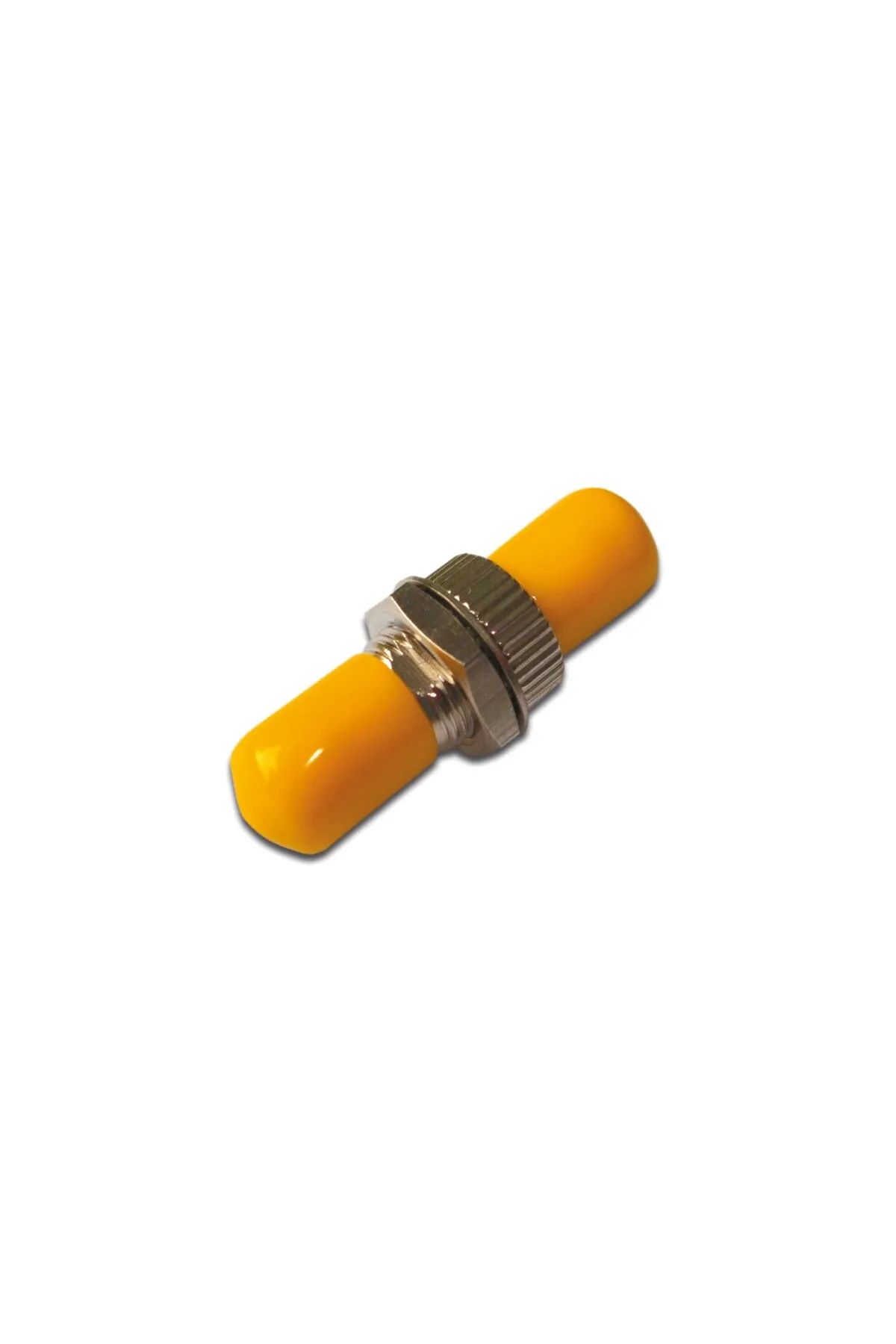 Assmann ST-ST Coupler, Seramik Ferrule, Metal, Simplex, Singlemode, sarı koruma kapaklı