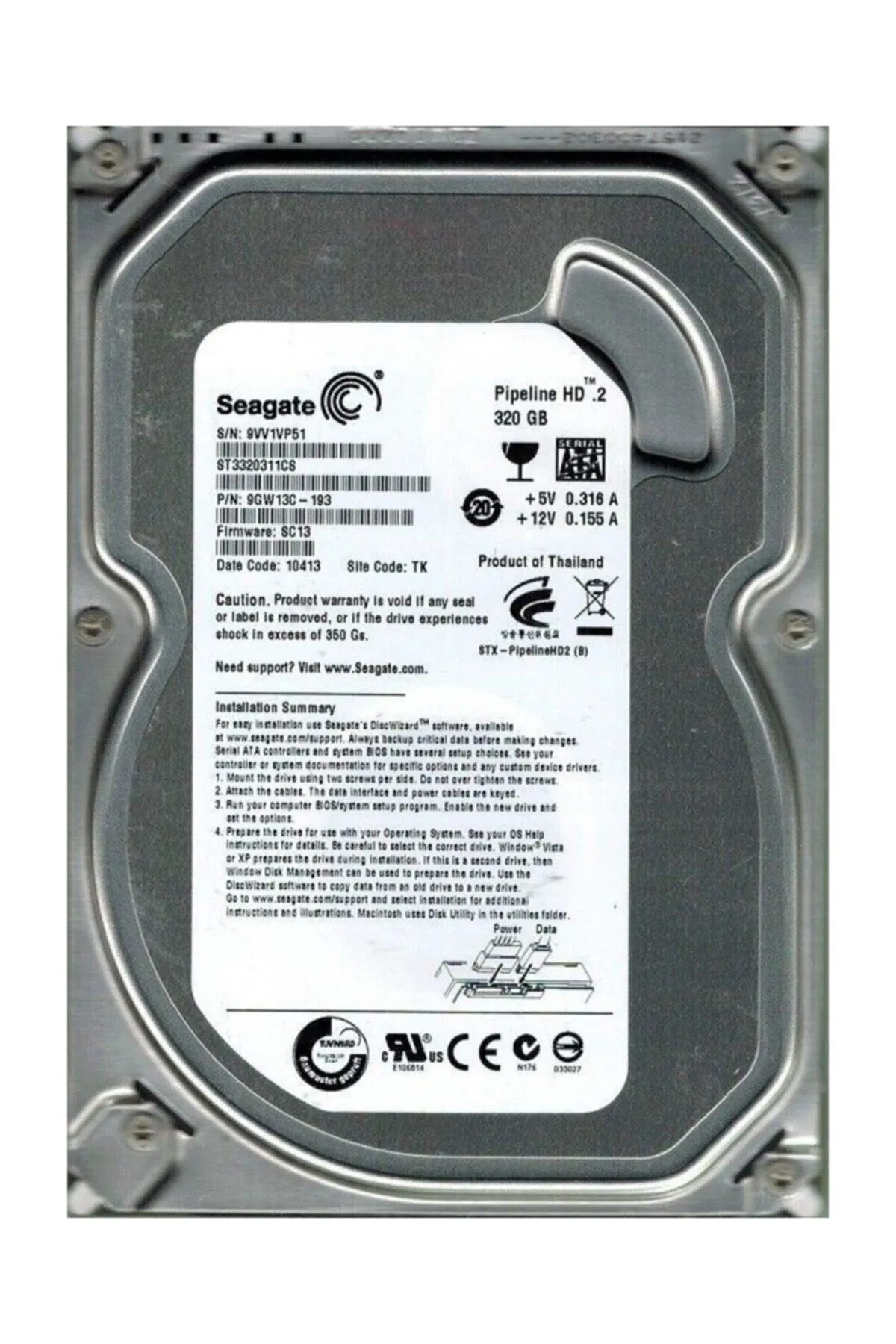 Seagate St3320311cs 320 Gb 3.5" 5900 Rpm 8 Mb Cache Sata 2 Hdd