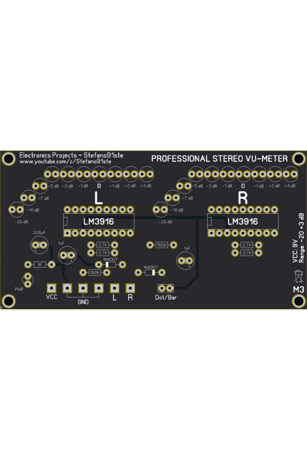 ERKAR Stereo Ledli Vu Metre Devresi - Lm3916