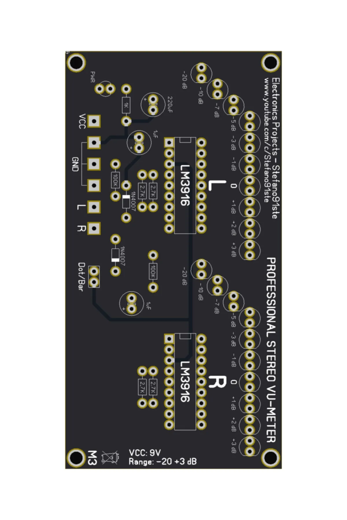 ERKAR Stereo Ledli Vu Metre Devresi - Lm3916