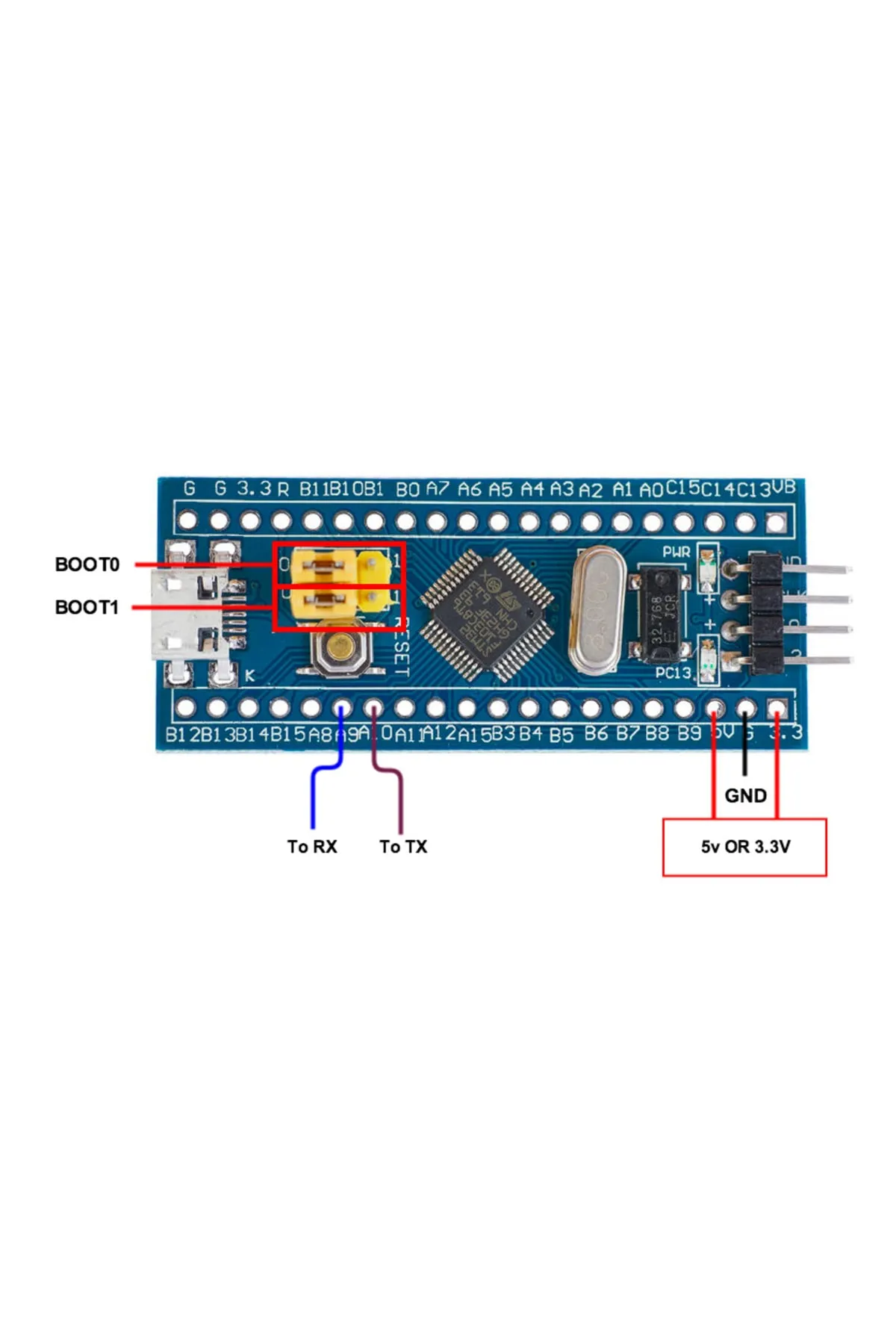 Robiduck Stm32f103c6t6 Arm Mini Geliştirme Kartı