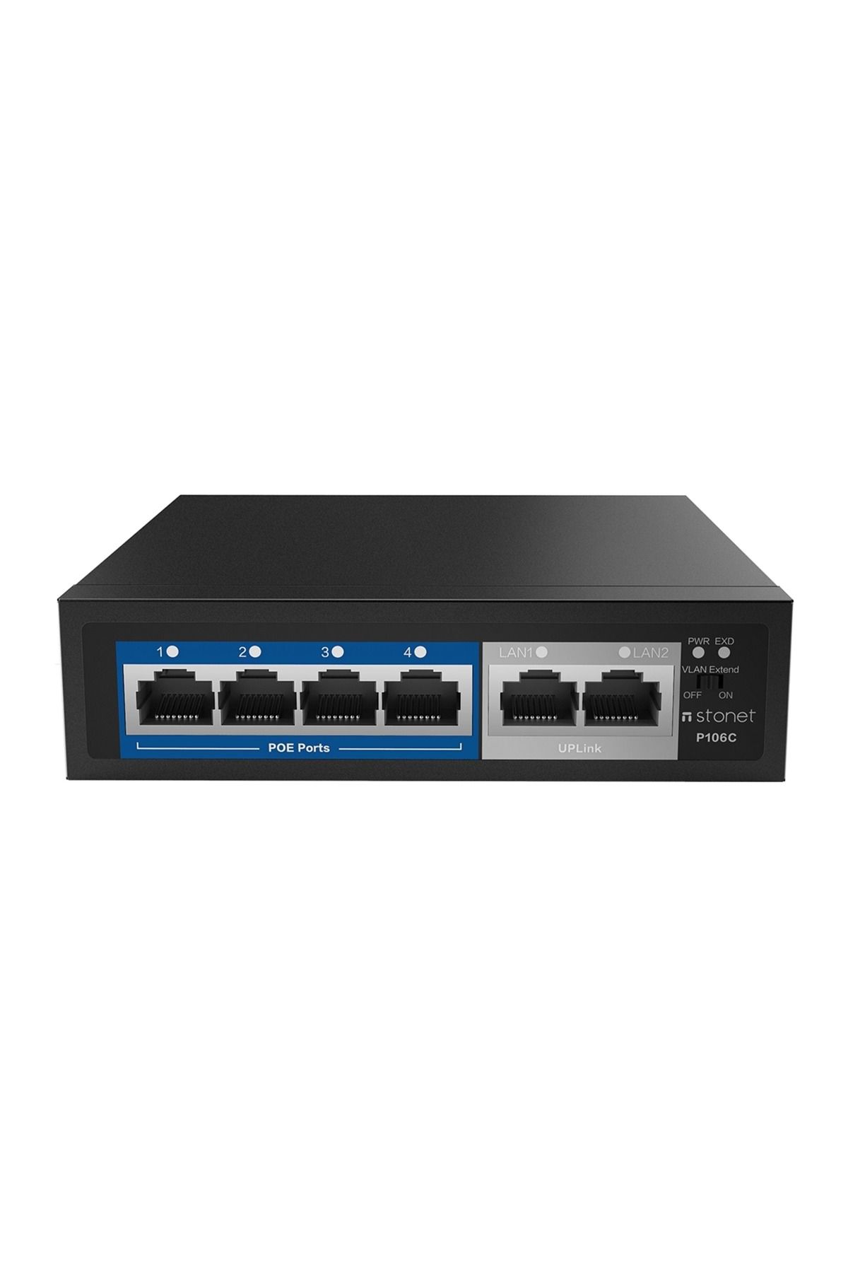 Stone STONET P106C 6 Port Fast Ethernet 4+2 PoE Switch/4 PortPoE/802.3at/af