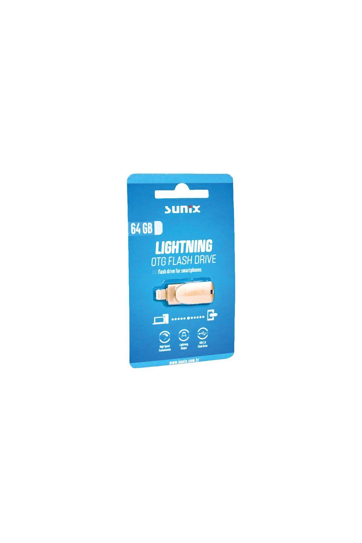 Syrox Sunix 64GB. İphone Lightning ve USB 3.0 Metal USB Flash Bellek Otg Çift Giriş Metal Sağlam