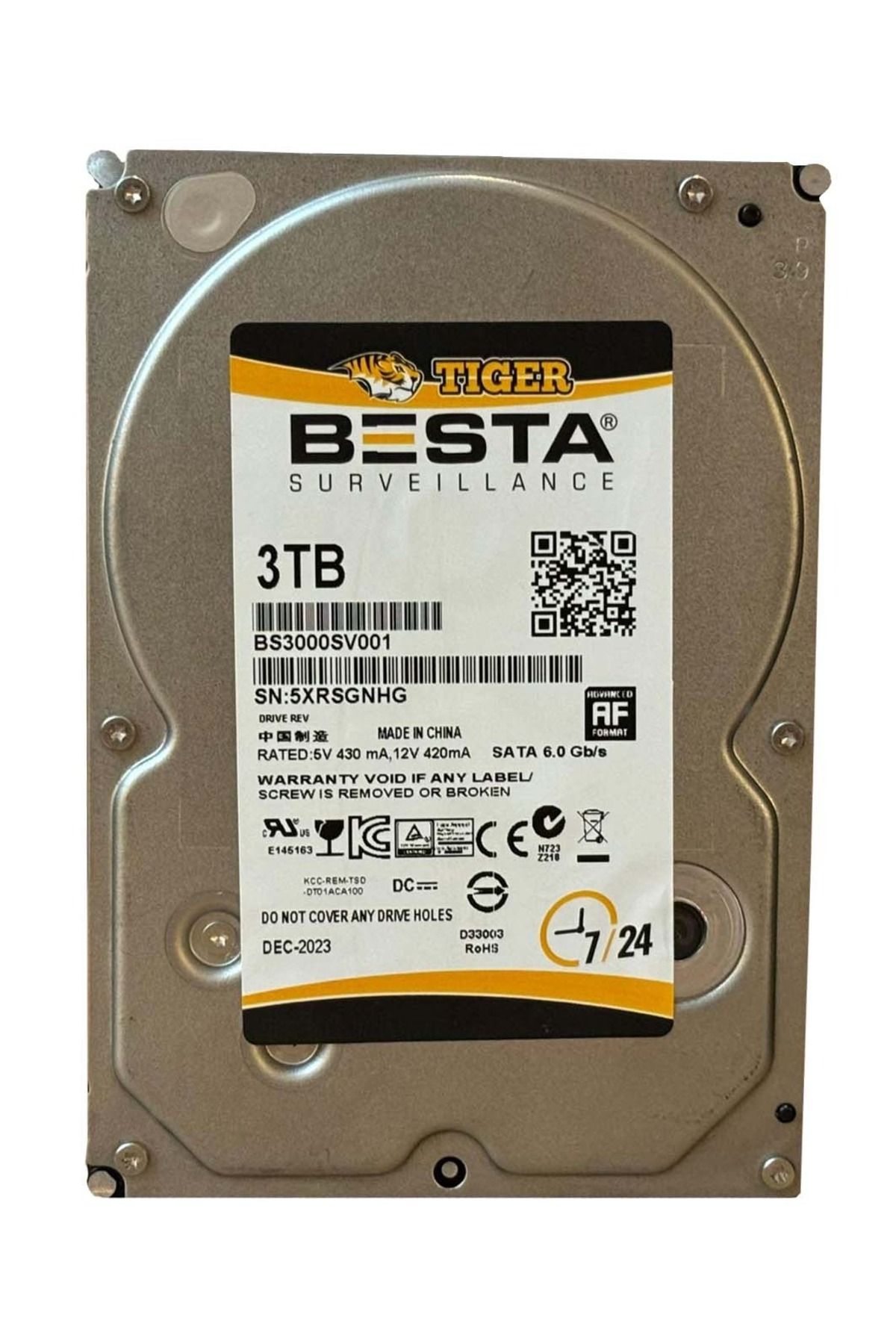 Besta Survelliance 3.5 3 TB BS3000SV001 Güvenlik Harddisk