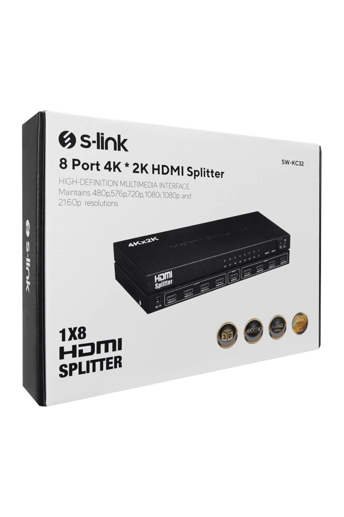 S-link Sw-kc32 8 Port 4k - 2k Hdmı Splitter