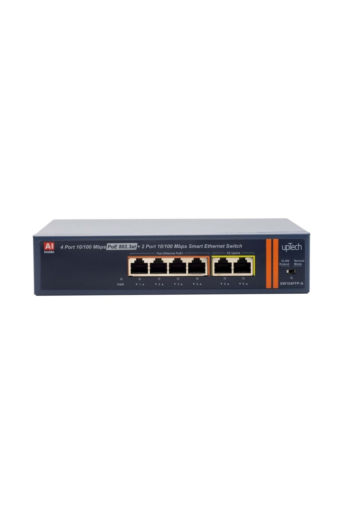 upTech Sw104ffp-a 4 Port 10/100m Poe Switch + 2 Fast Uplink Ieee802.3af/at 75w