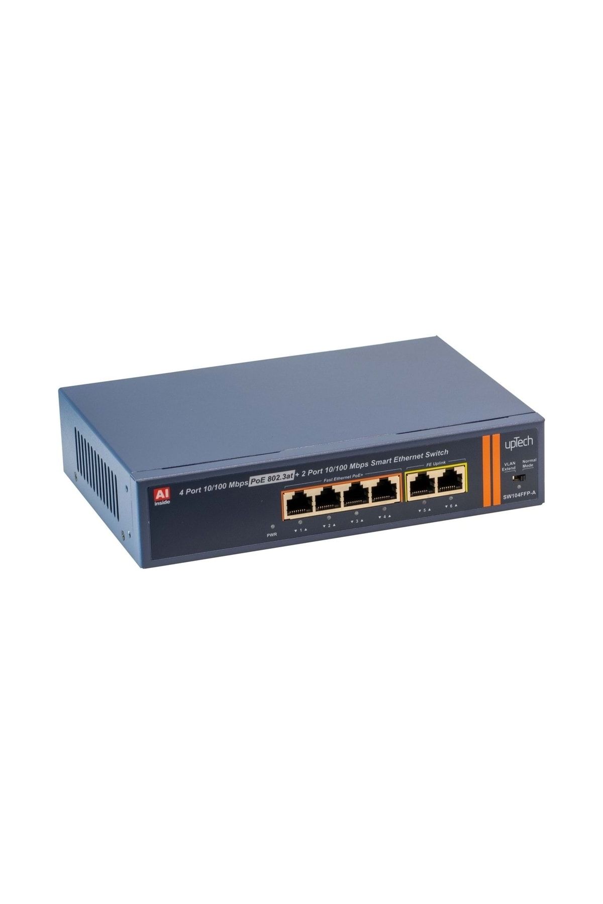 upTech Sw104ffp-a 4 Port 10/100m Poe Switch + 2 Fast Uplink Ieee802.3af/at 75w