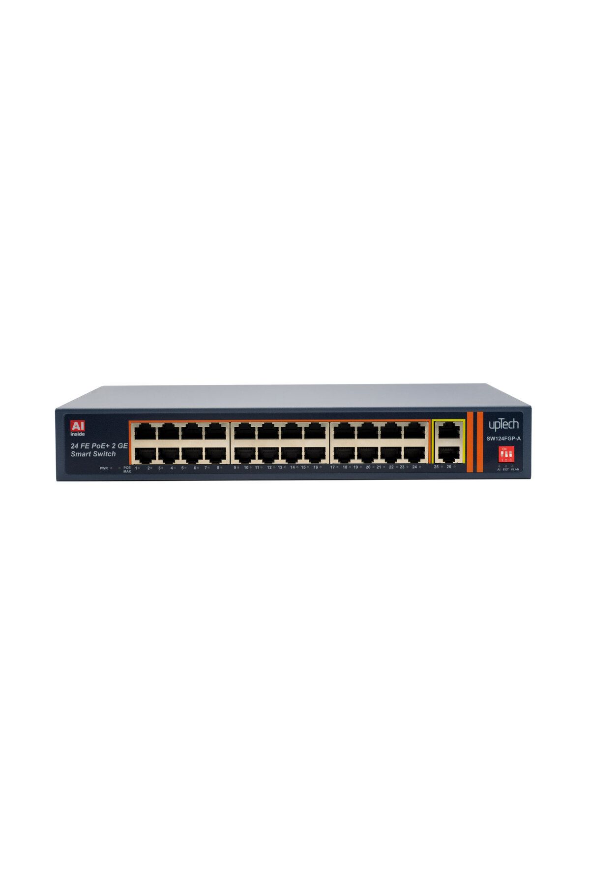 upTech SW124FGP-A 24 ports 10/100M POE Switch with 2 Gigabit Uplink IEEE802.3af/at 400W