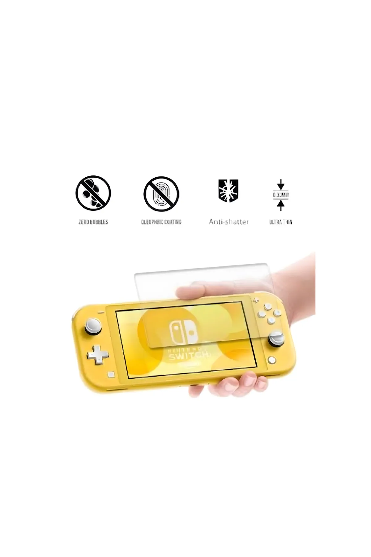 YUES Switch Lite Kırılmaz Cam Switch Lite Uyumlu Ekran Koruyucu Cam 2 Adet